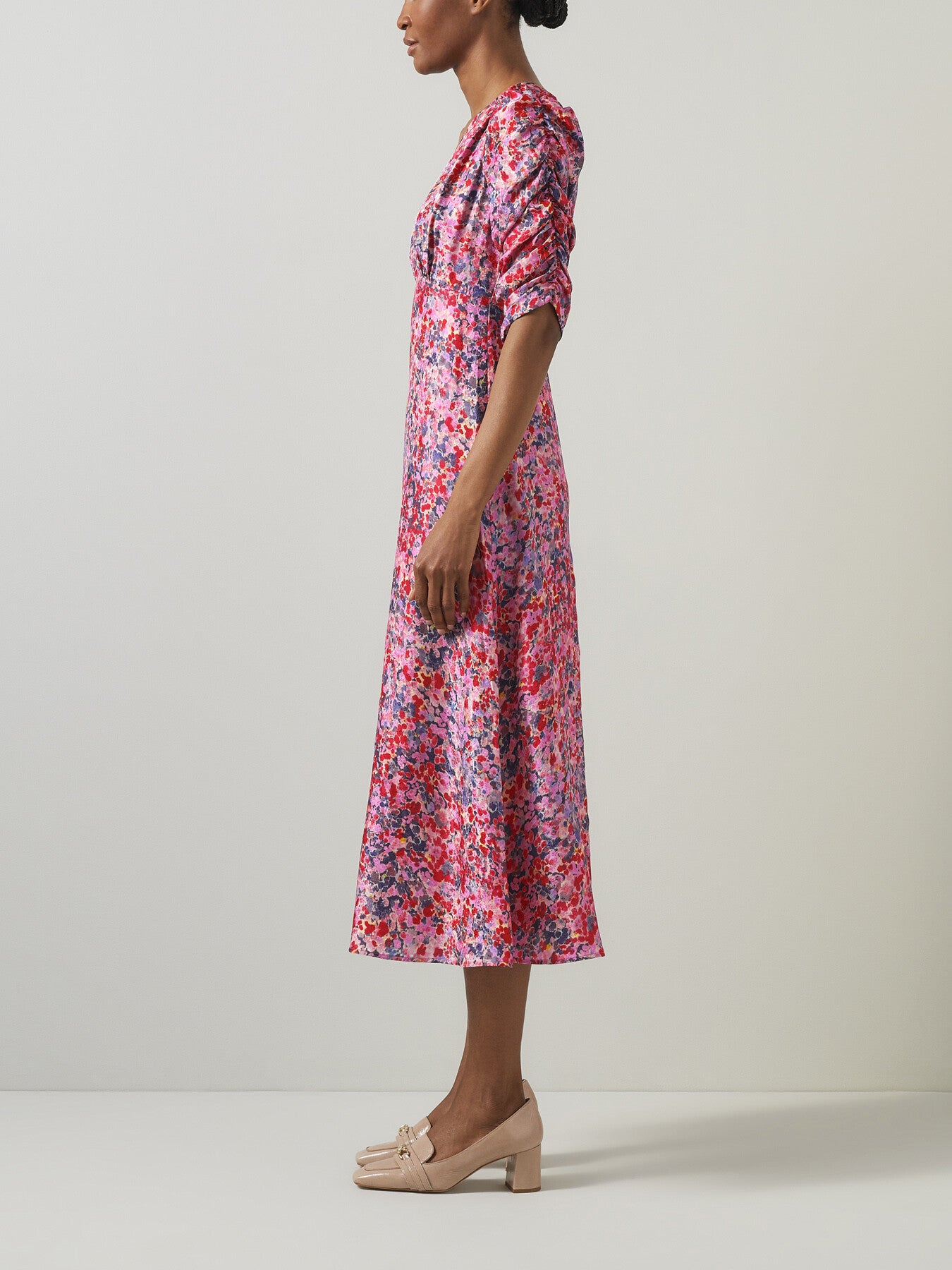 Erin Multi Watercolour Floral Jacquard Dress