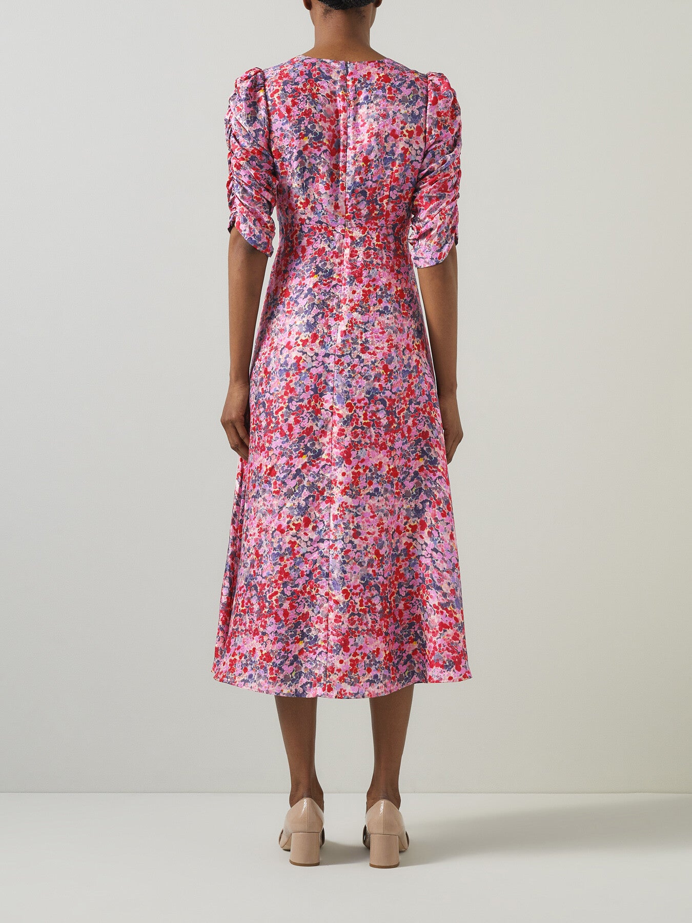 Erin Multi Watercolour Floral Jacquard Dress