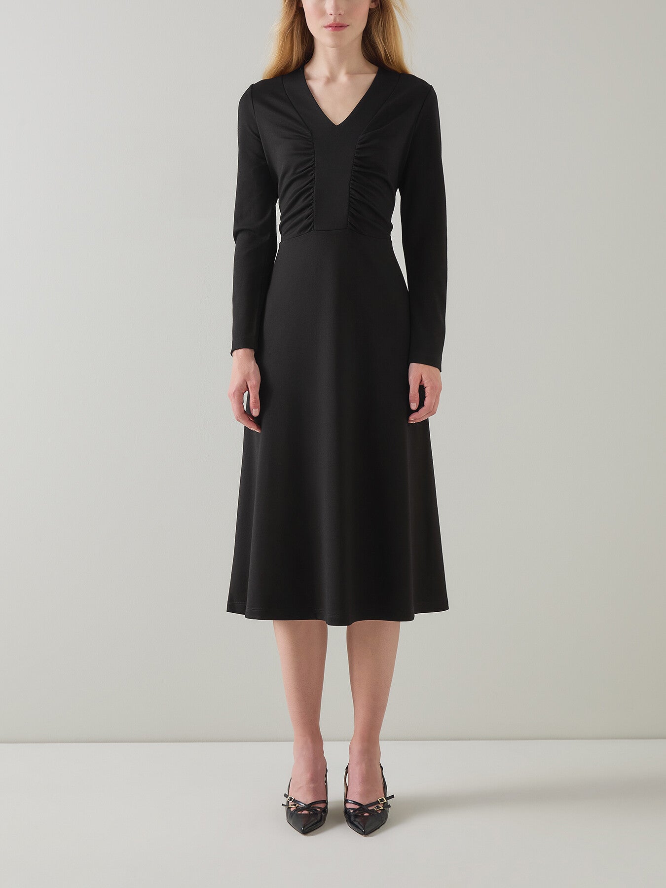 Lacey Gathered Bust Midi Dress