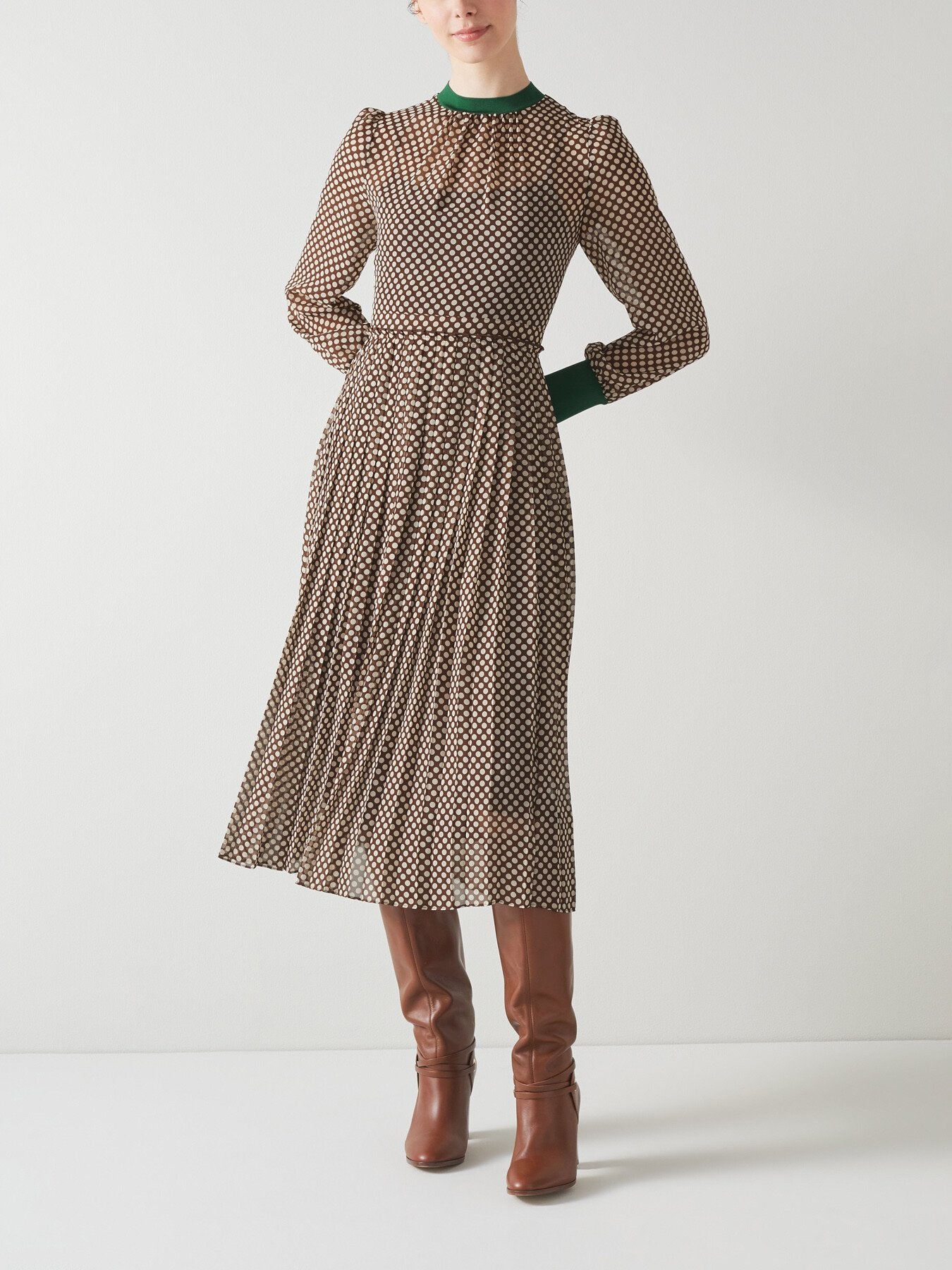 Marianne And Cream Graphic Spot Print Midi Dress