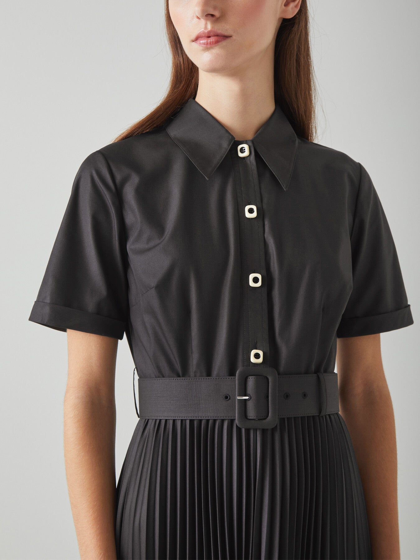 Cally Pleated Shirt Dress