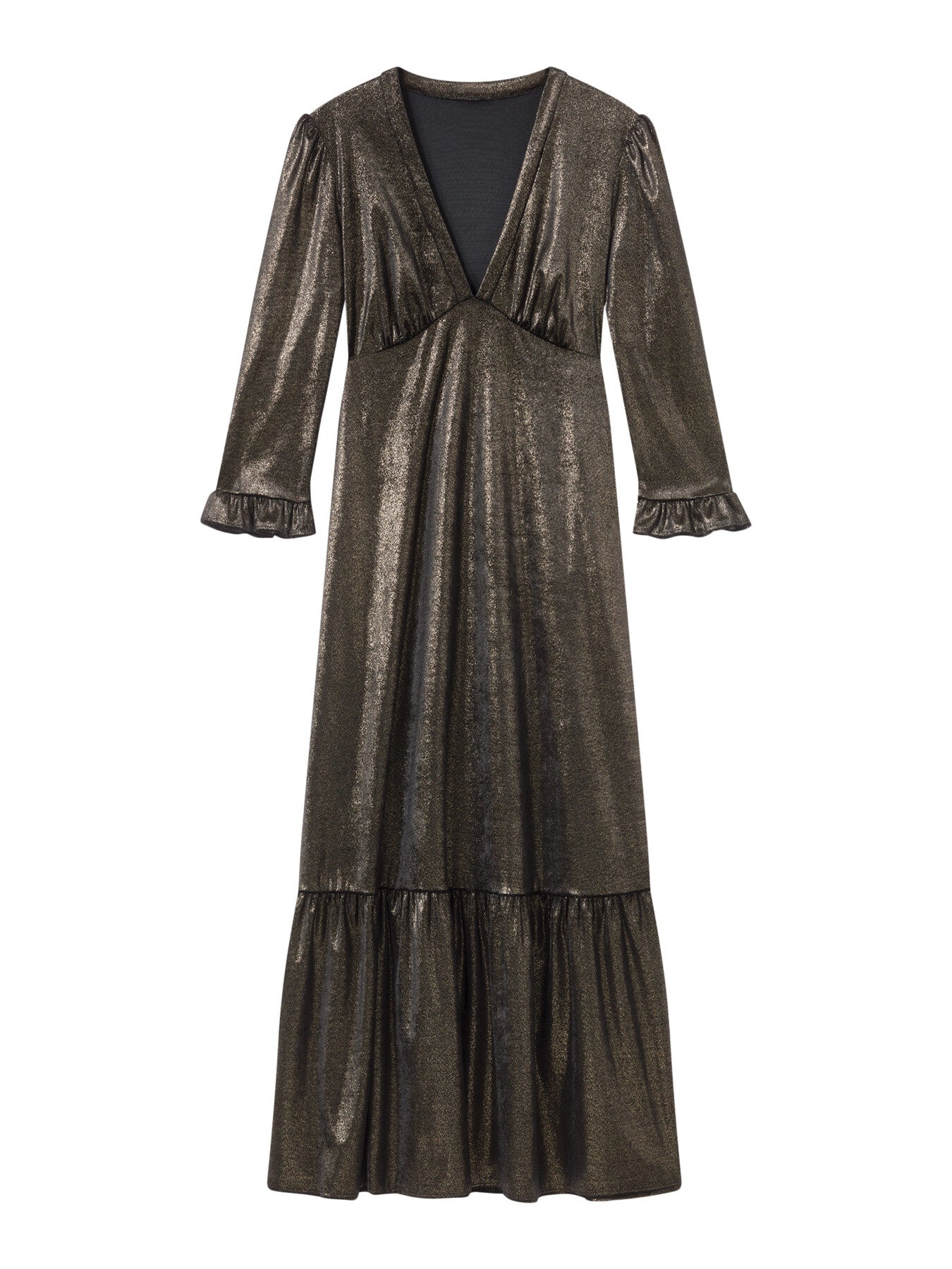 Deborah & Gold V-Neck Maxi Dress With Peplum And