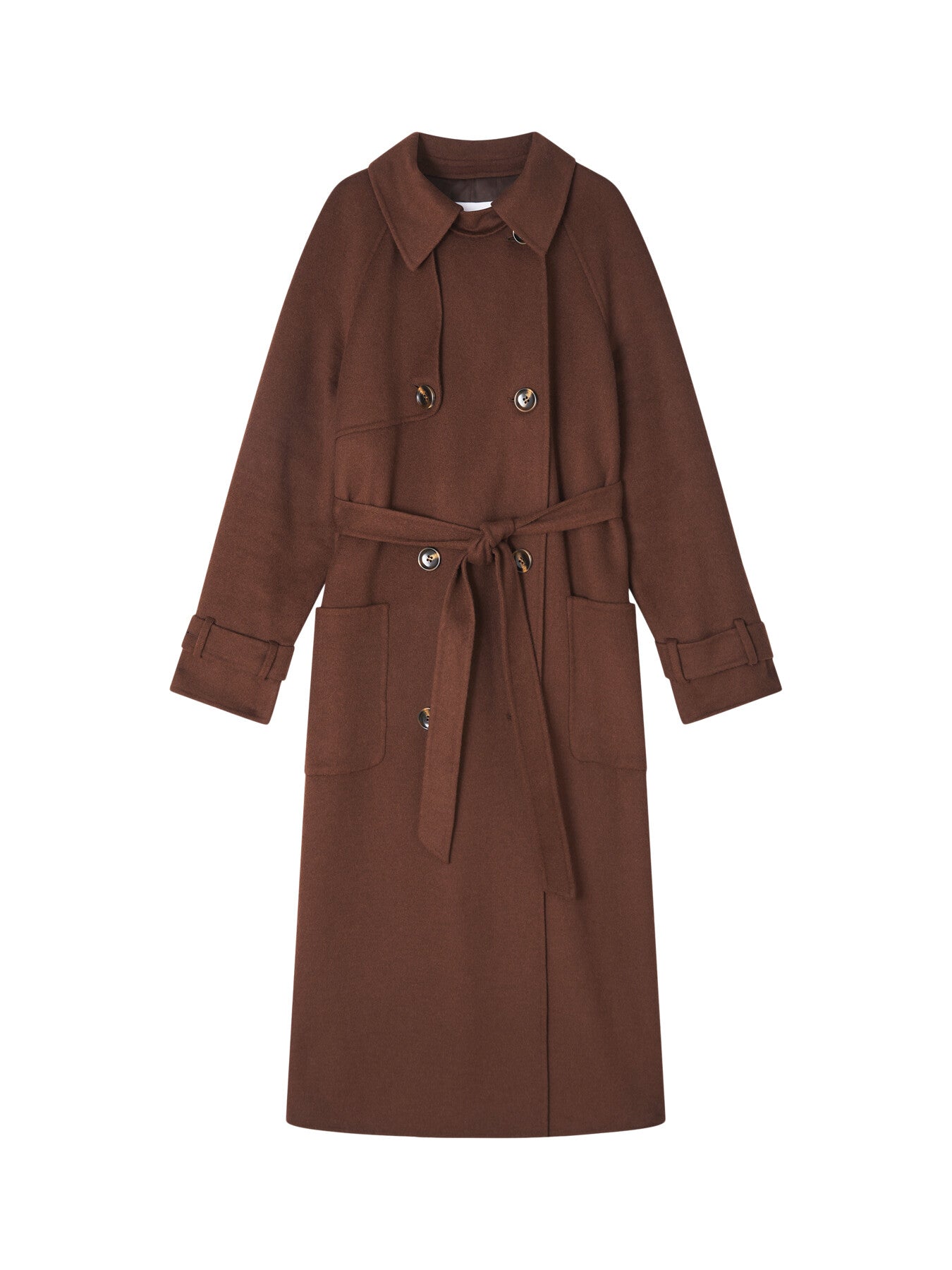 Lawrence Chocolate Wool Midi Trench