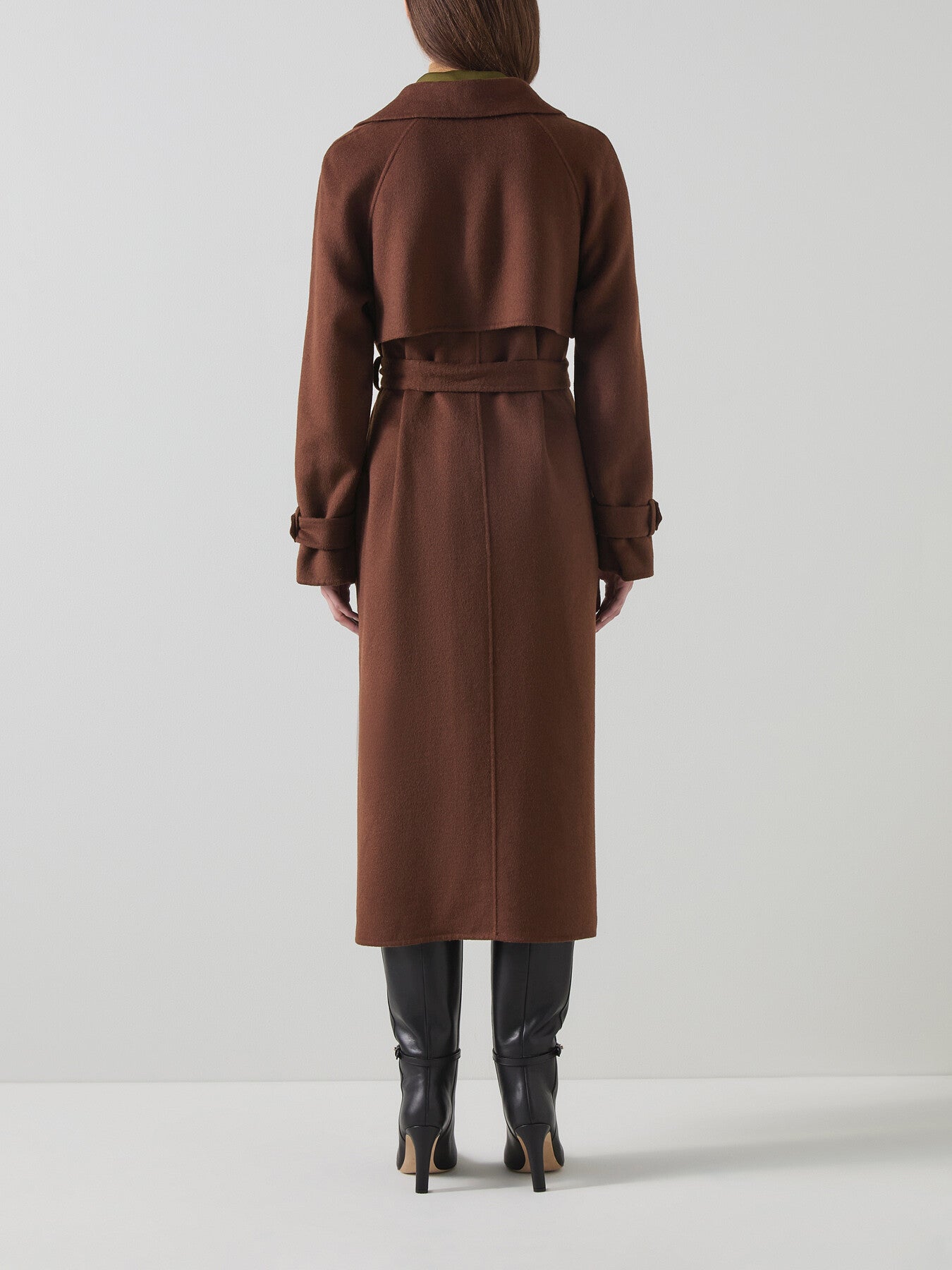 Lawrence Chocolate Wool Midi Trench