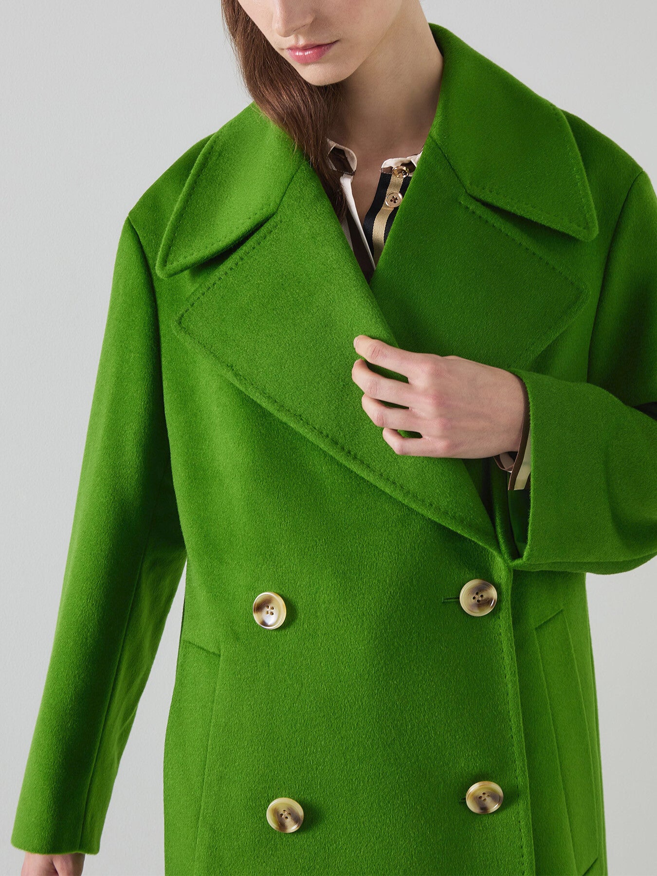Amor Bright Double Breasted Wool Coat