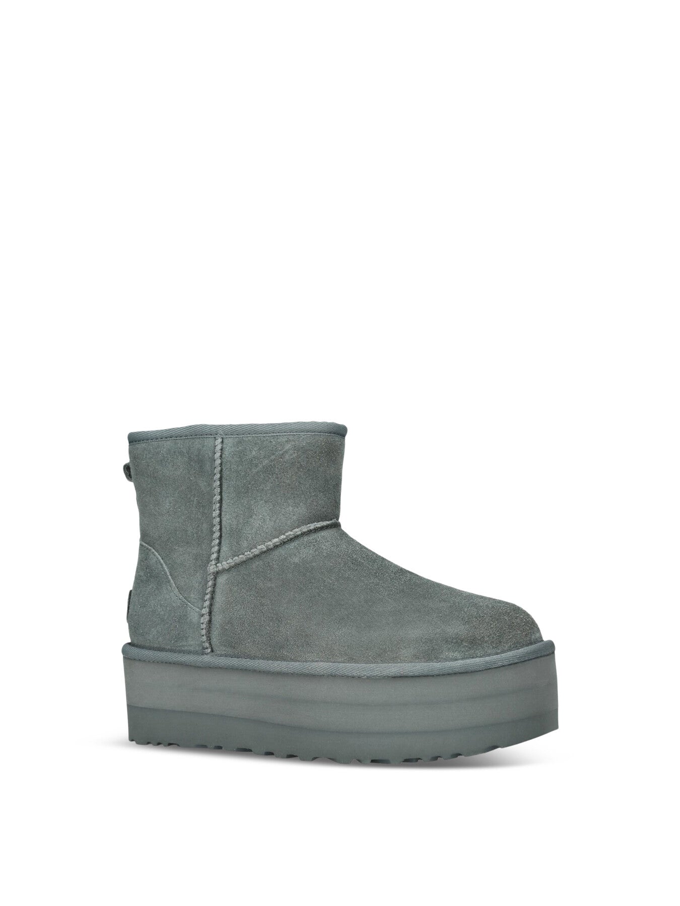 Classic Mini Grey Platform Suede Ankle Boots