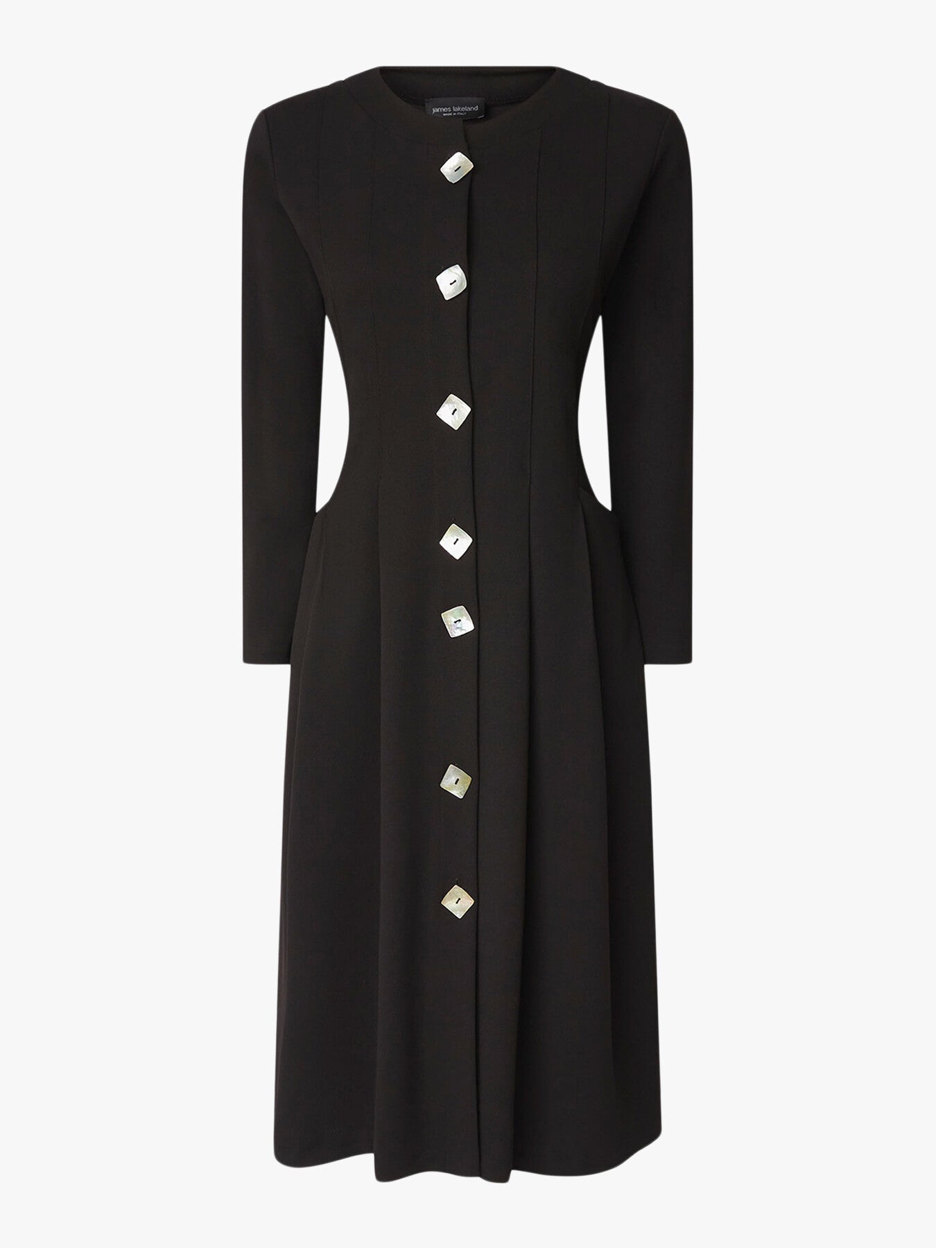 Buttoned Pocket Midi Dress