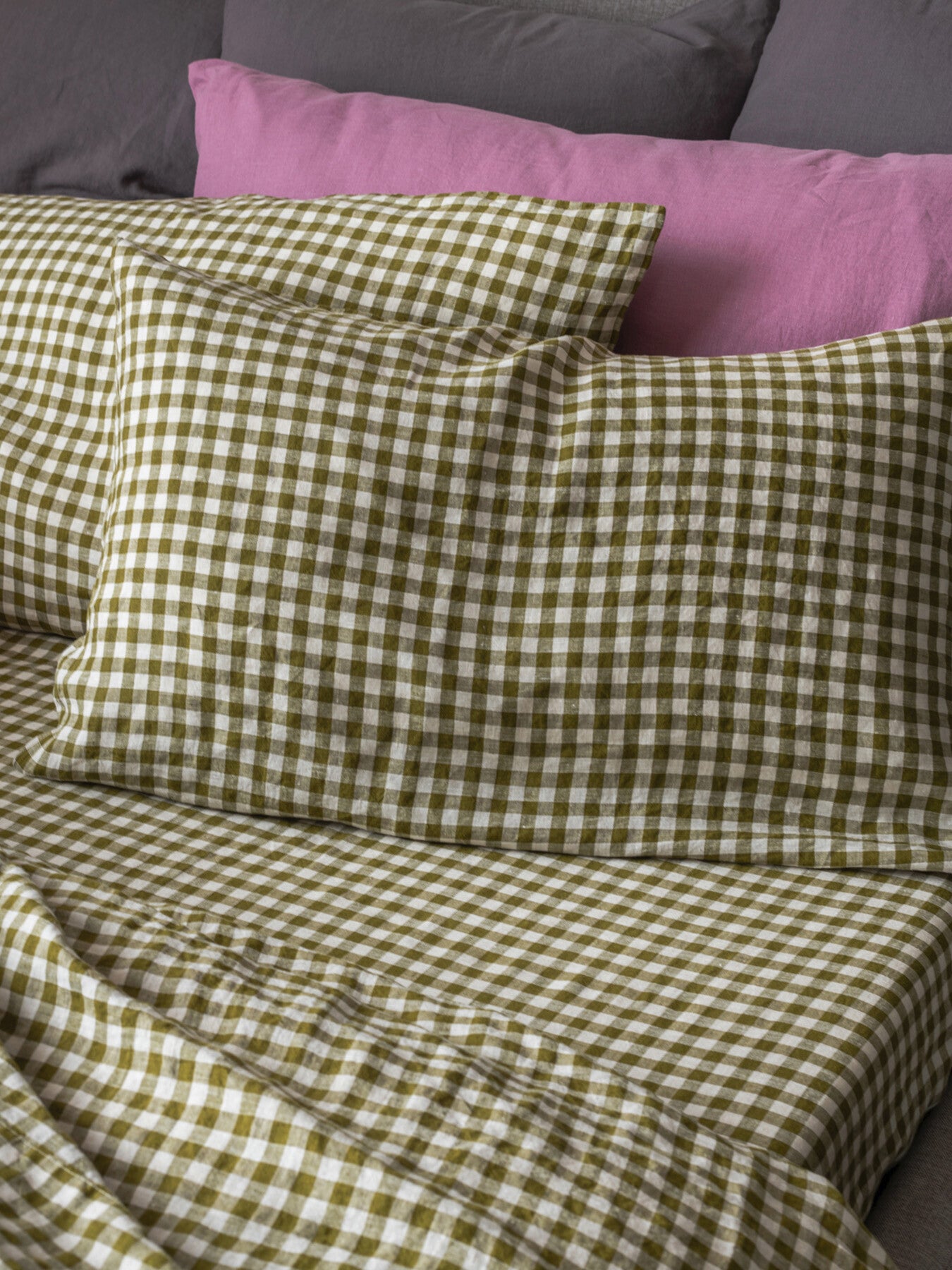 Gingham Linen Fitted Sheet