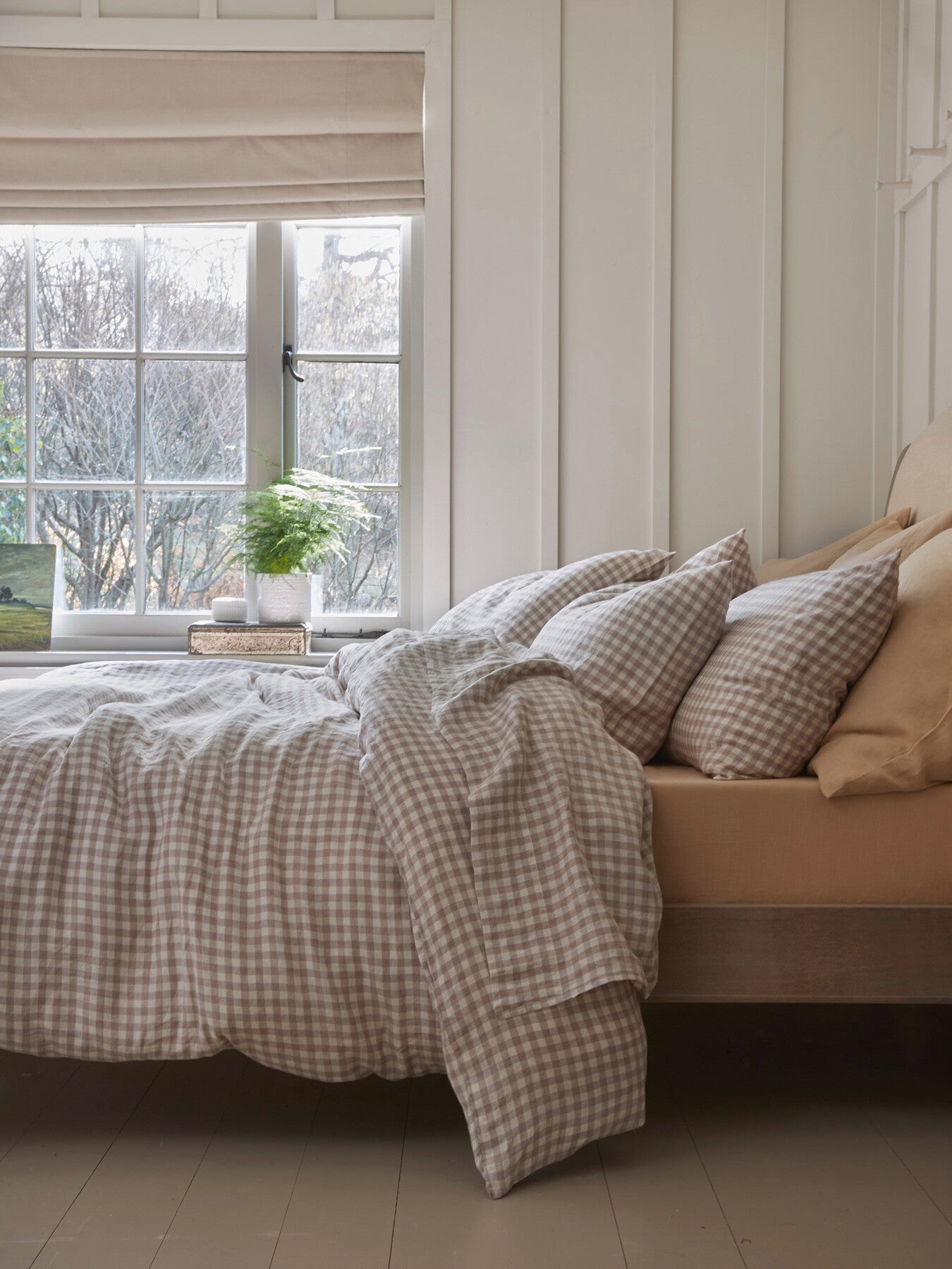 Gingham Linen Flat Sheet