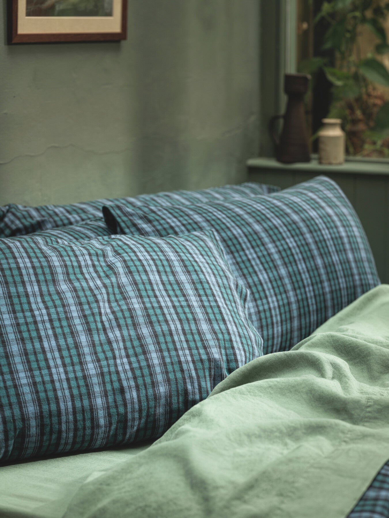 Heathcliff Check Cotton Pillowcase Pair