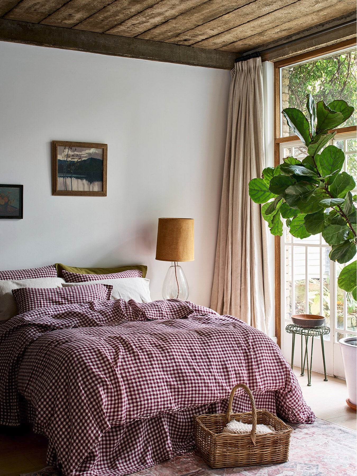 Gingham Linen Blend Duvet Cover