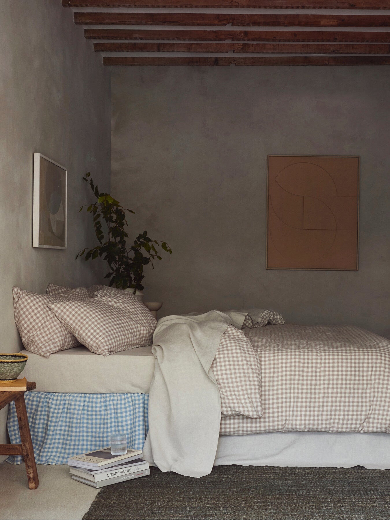 Gingham Linen Blend Duvet Cover