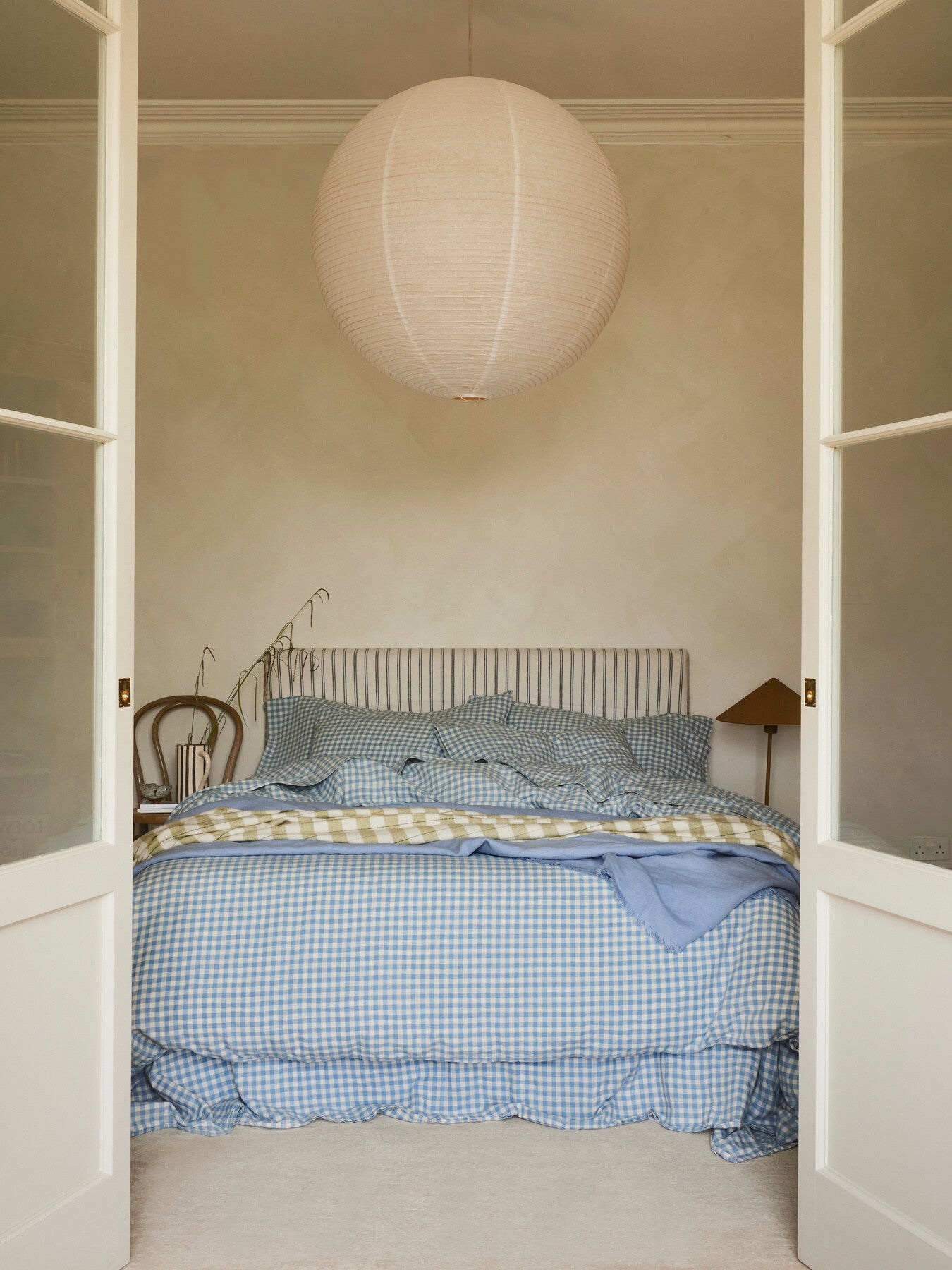 Gingham Linen Blend Duvet Cover