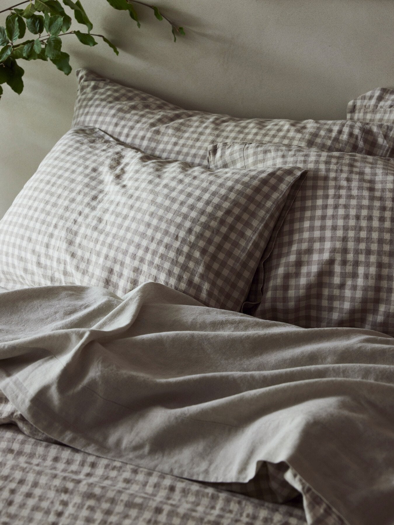 Gingham Linen Blend Pillowcase Pair