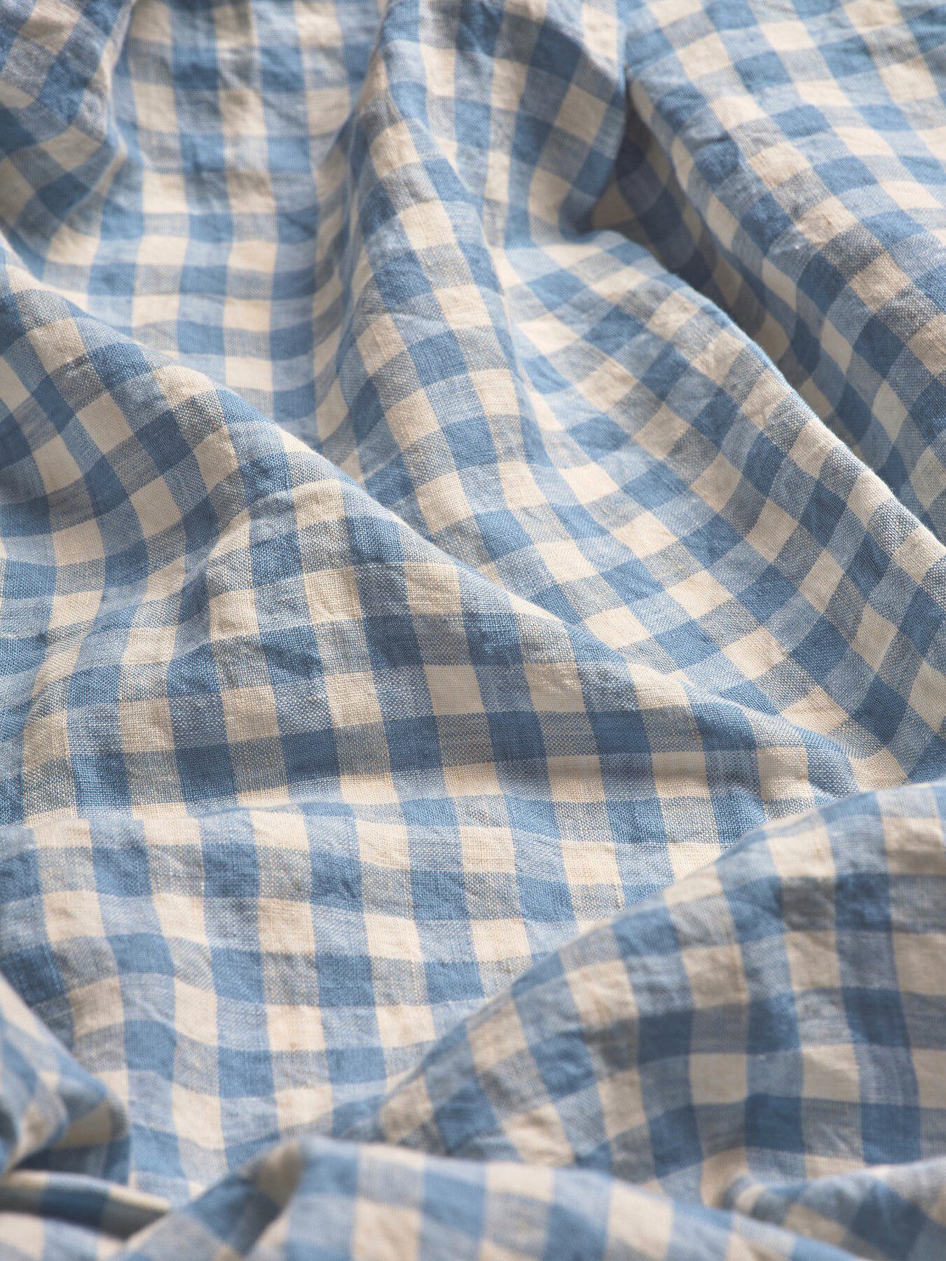Gingham Linen Blend Fitted Sheet