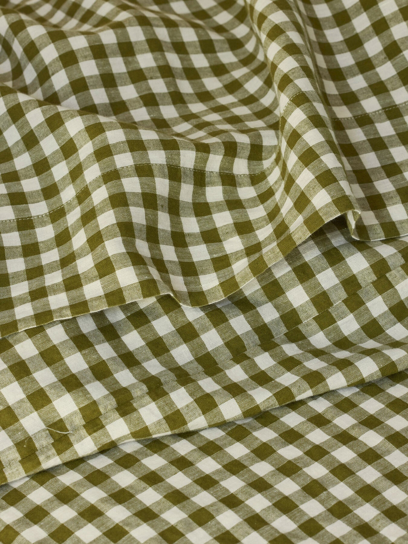 Gingham Linen Blend Flat Sheet