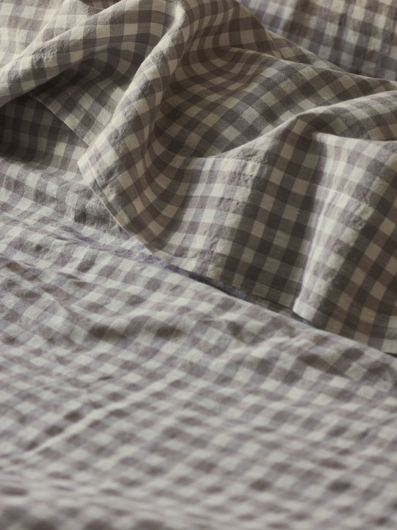 Gingham Linen Blend Flat Sheet