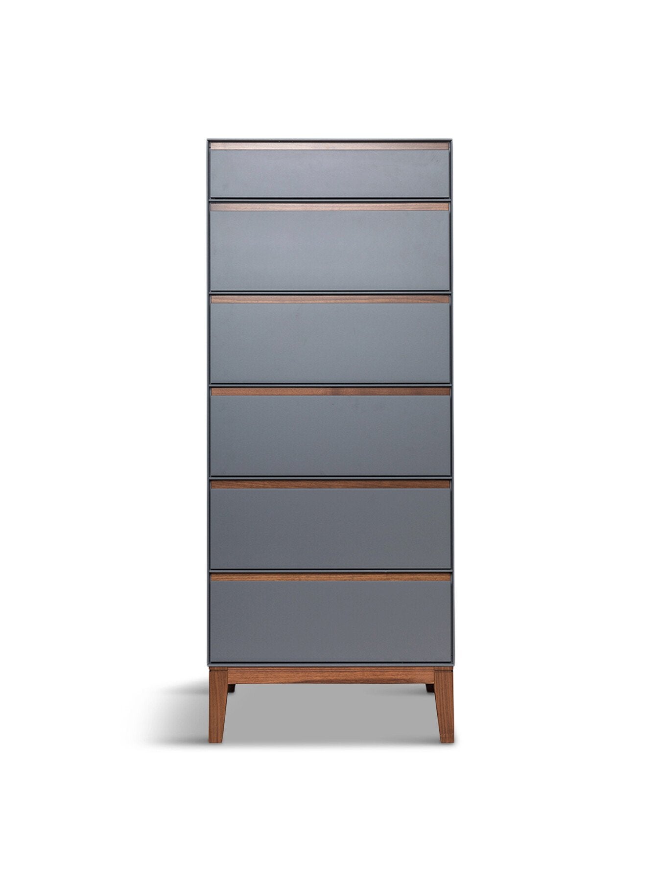 Lars 6 Drawer Dresser Tall Grey/ Walnut