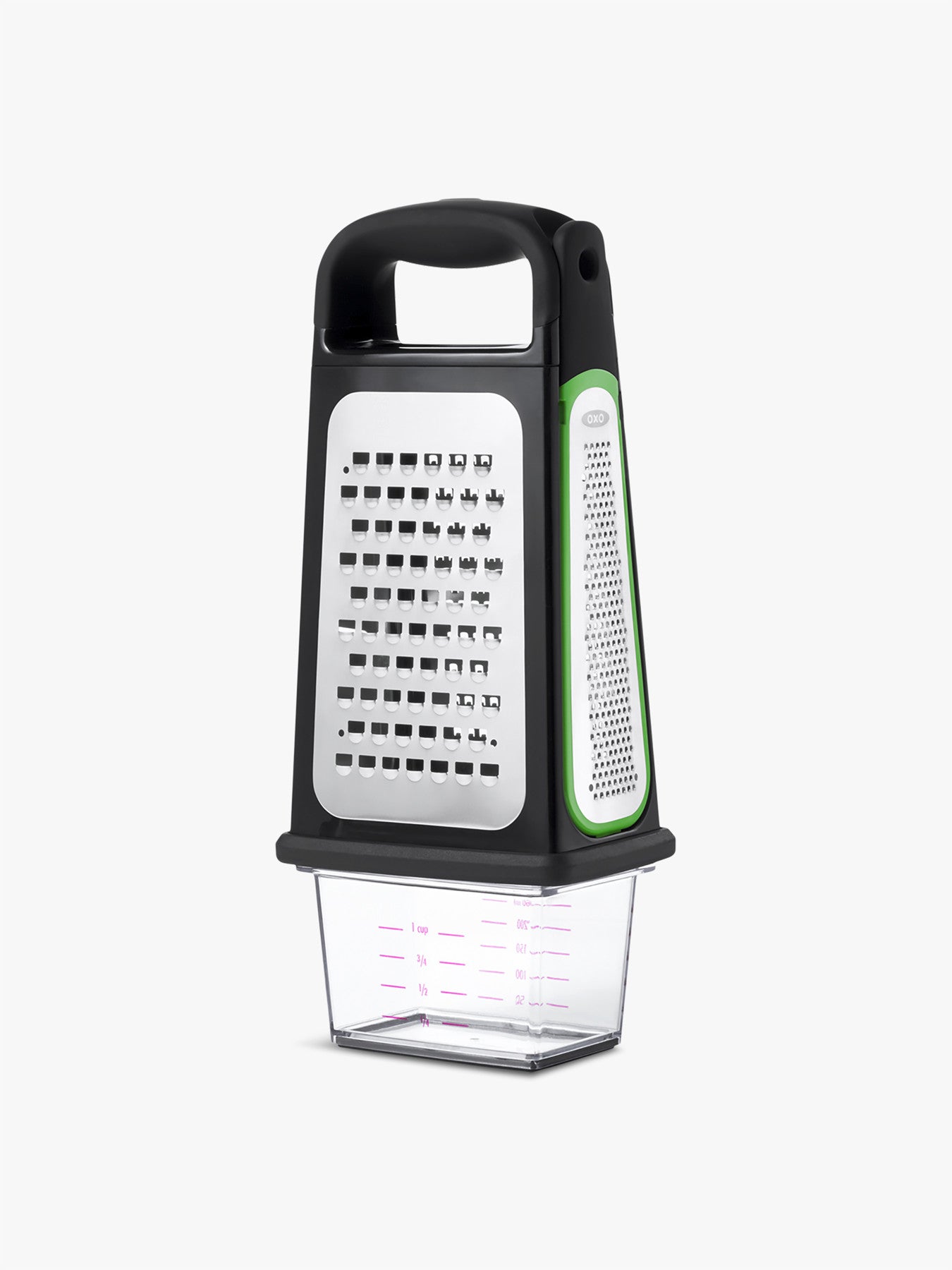 Etched Box Grater with Removable Zester