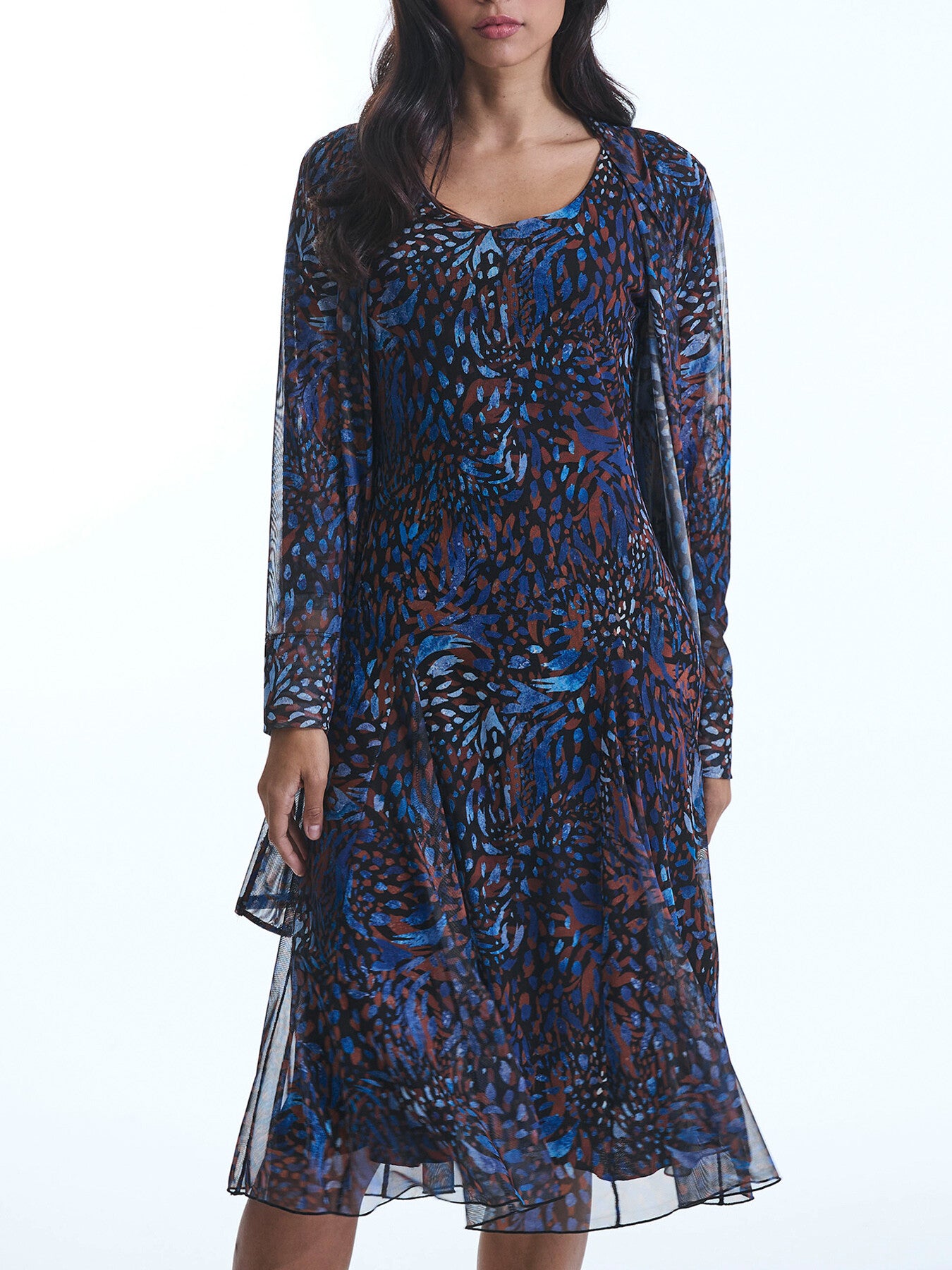 Sheer Printed Dress