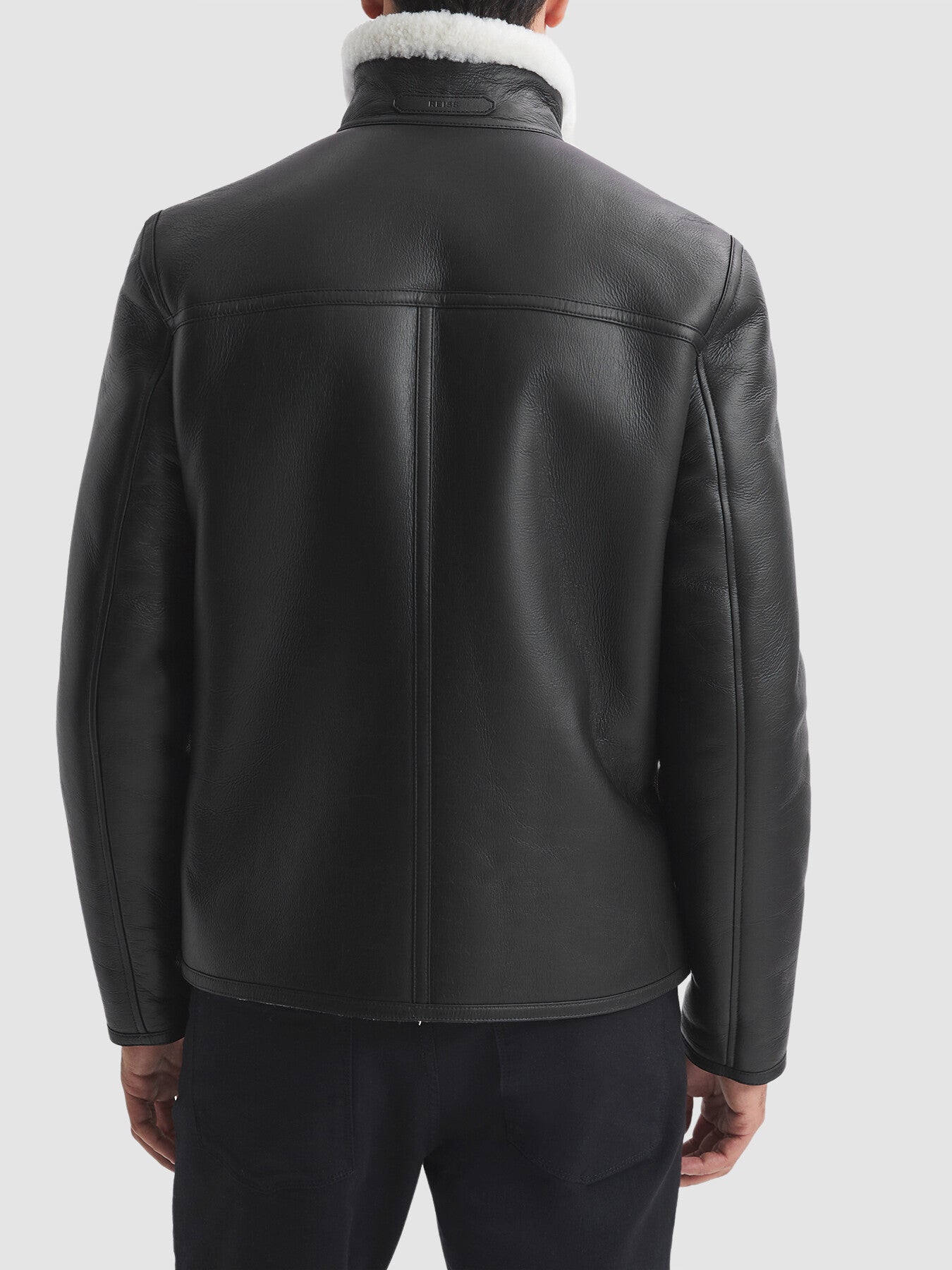 BlackBrankos Leather Sheepskin Jacket