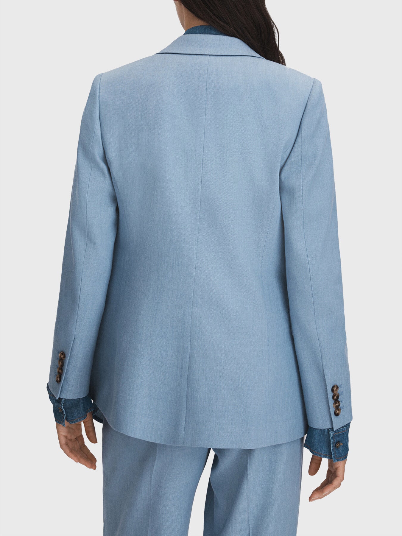 June Tencel Blend Double Breasted Suit Blazer