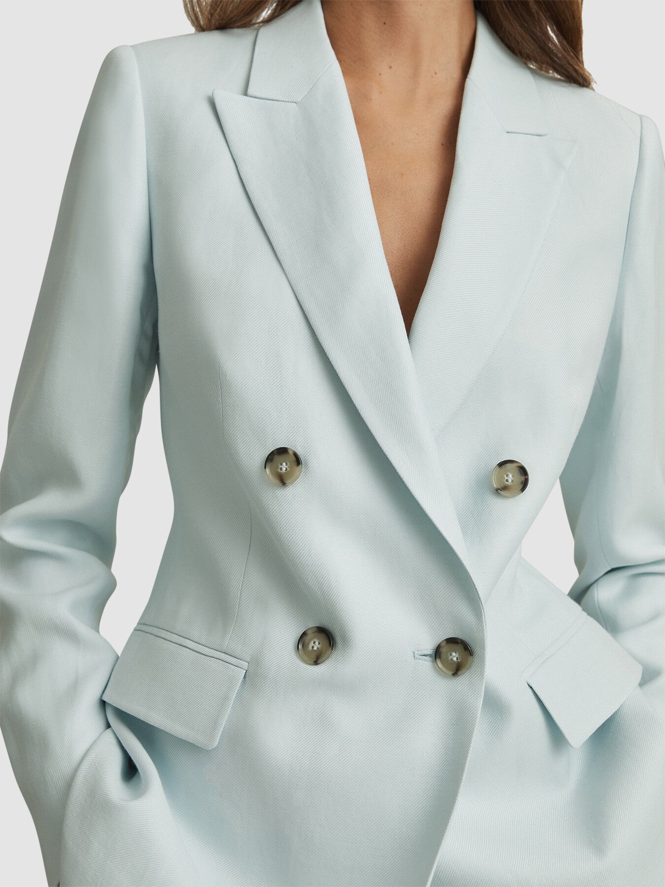 Lori Viscose-Linen Double Breasted Suit Blazer
