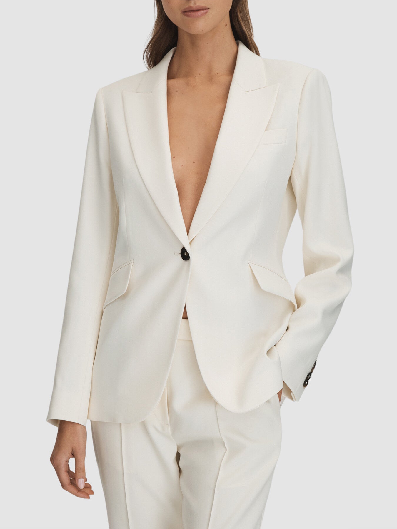 CreamMillie Tailored Single Breasted Suit Blazer