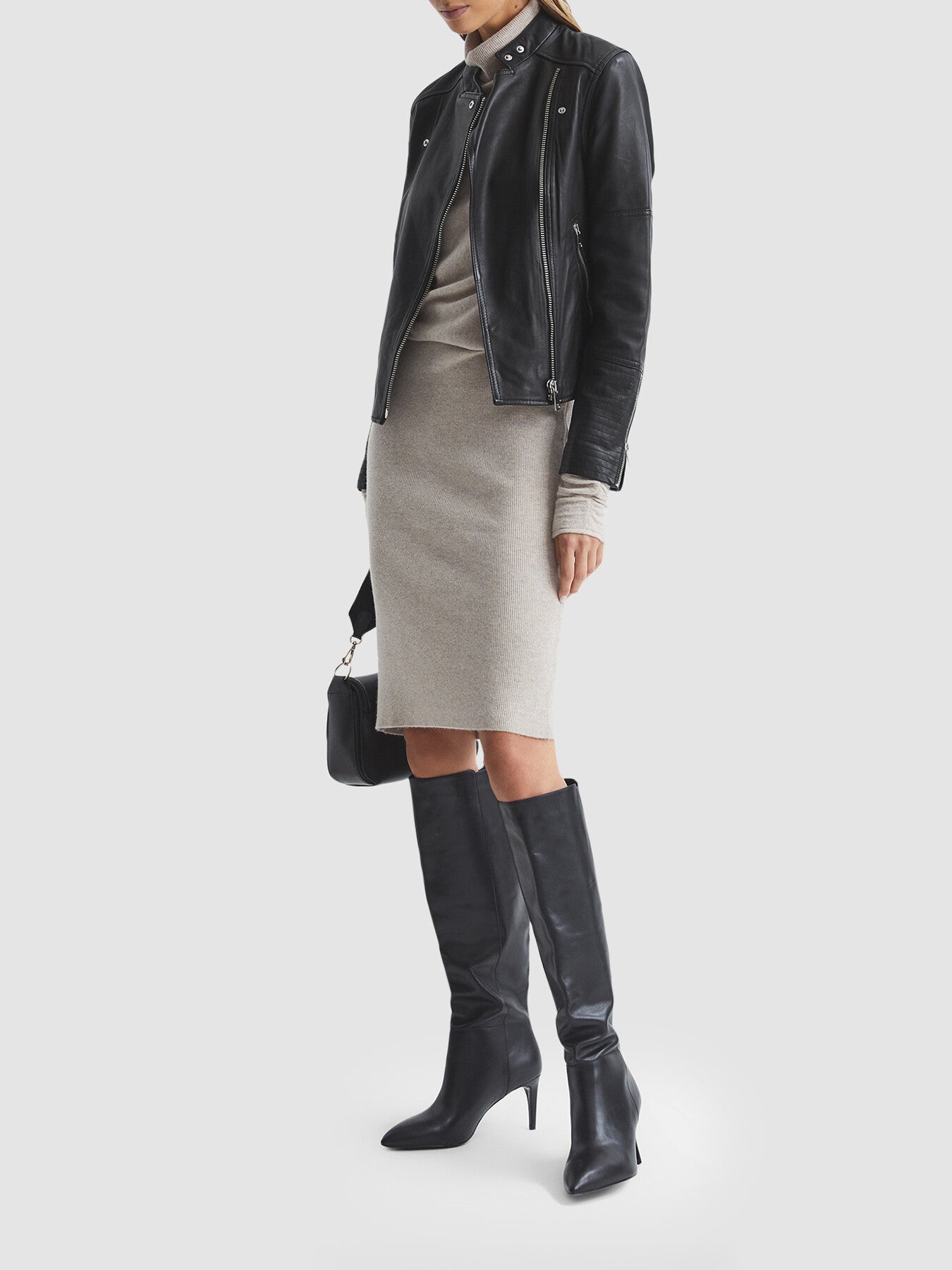 Tallis Leather Biker Jacket