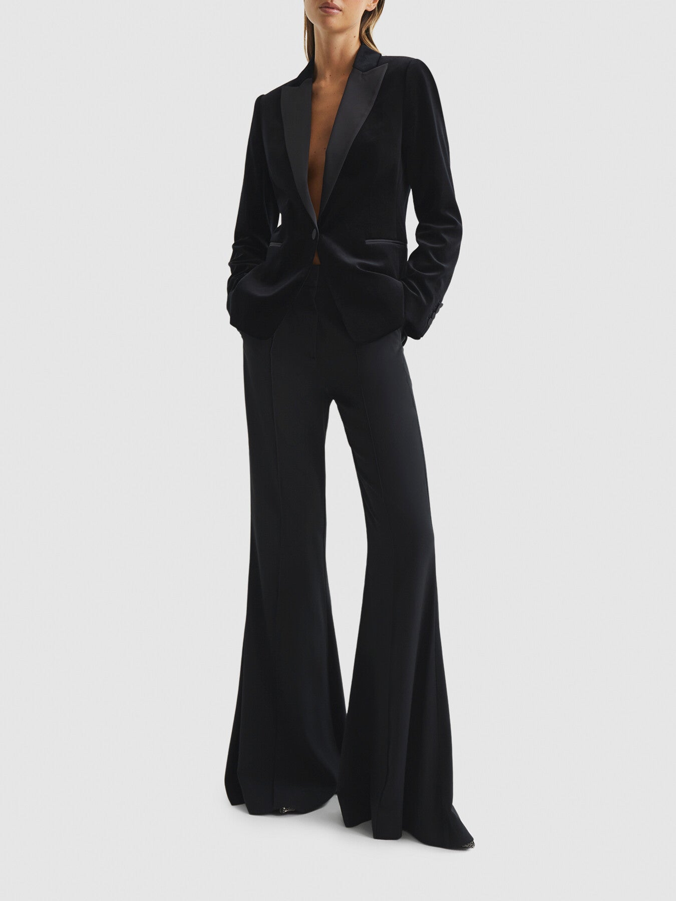 Opal Velvet Single Breasted Blazer