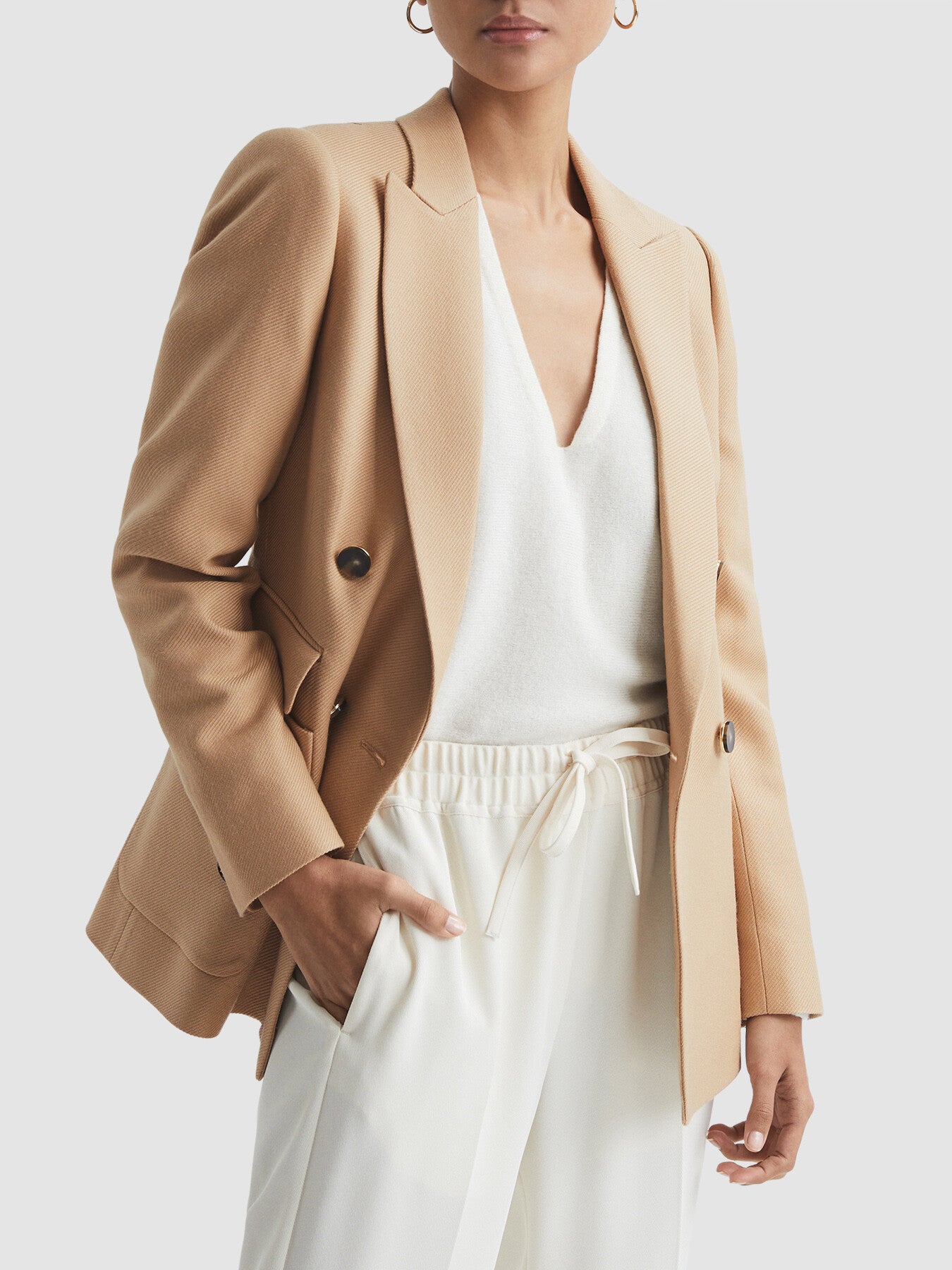 Larsson Double Breasted Twill Blazer