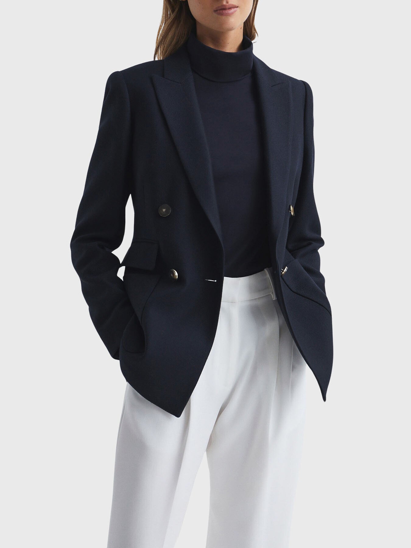 Larsson Double Breasted Twill Blazer