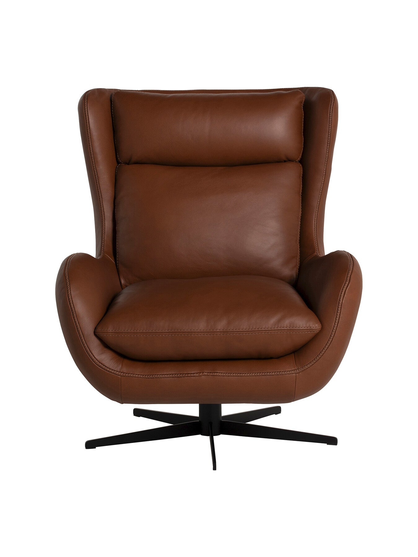 Brown Uma Brown Leather Swivel Armchair