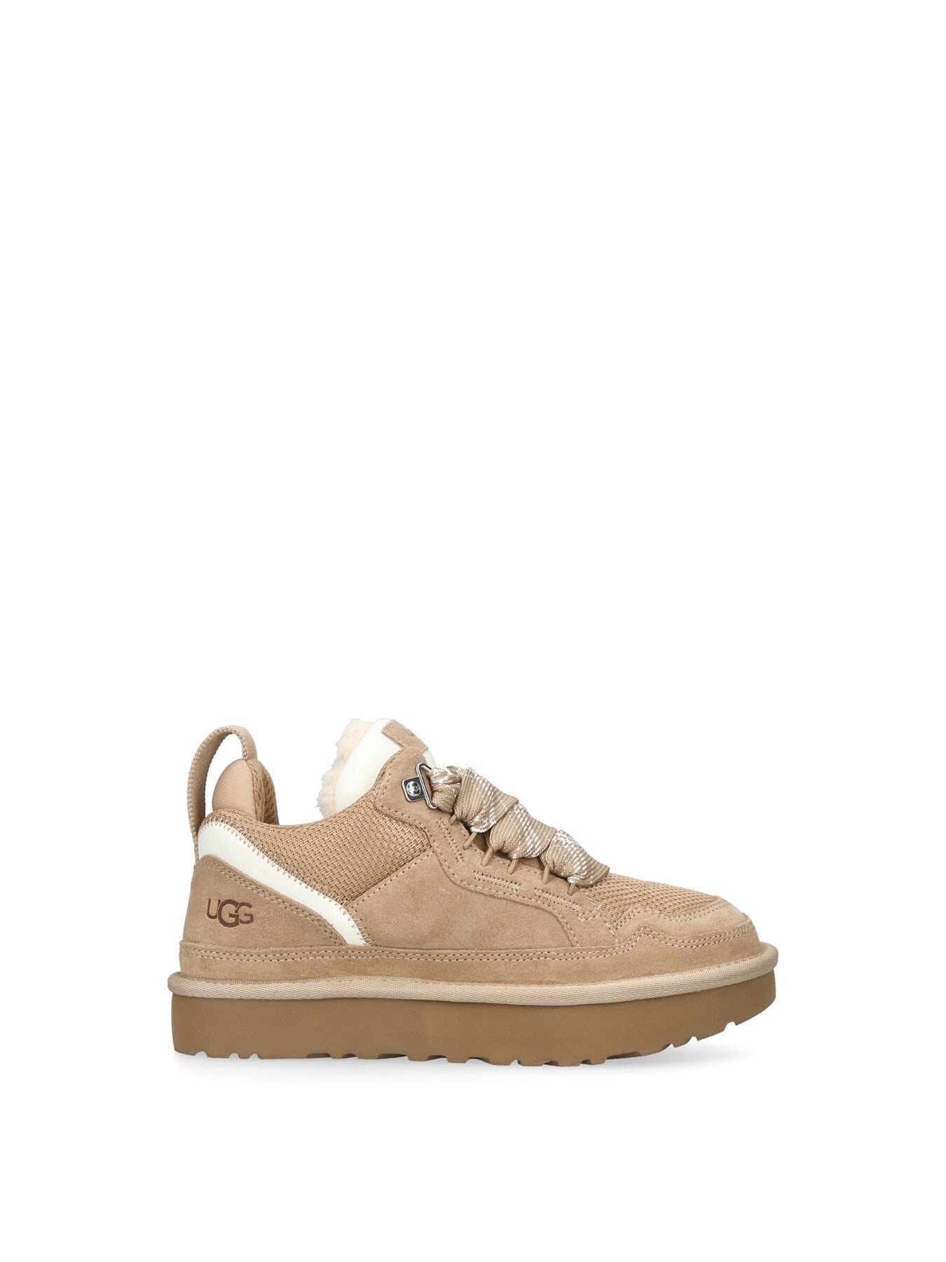 Lowmel Suede Lace Up Trainers Sand