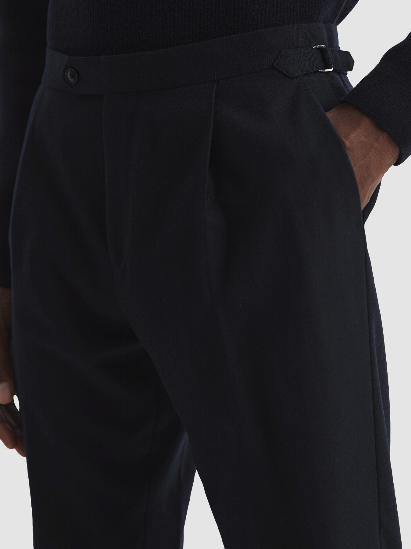 Navy BlueBeadnell Slim Fit Brushed Wool Trousers