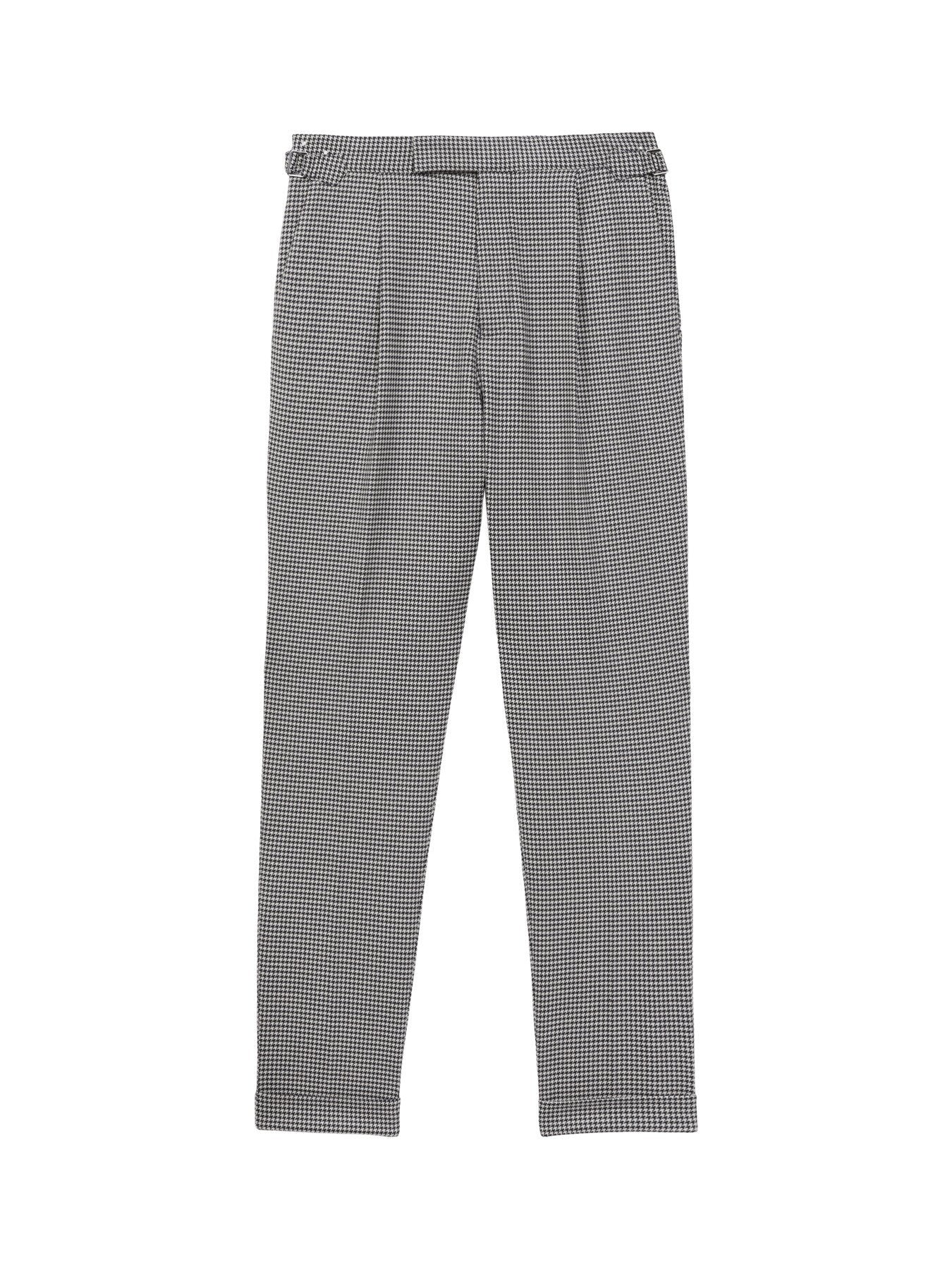 Navy BlueArcade Slim Fit Puppytooth Adjuster Trousers