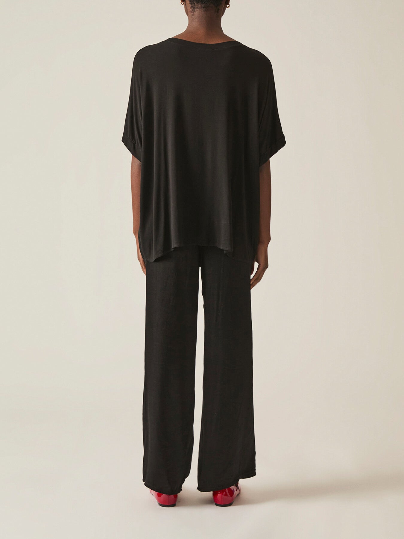 Satin Short Sleeve Top