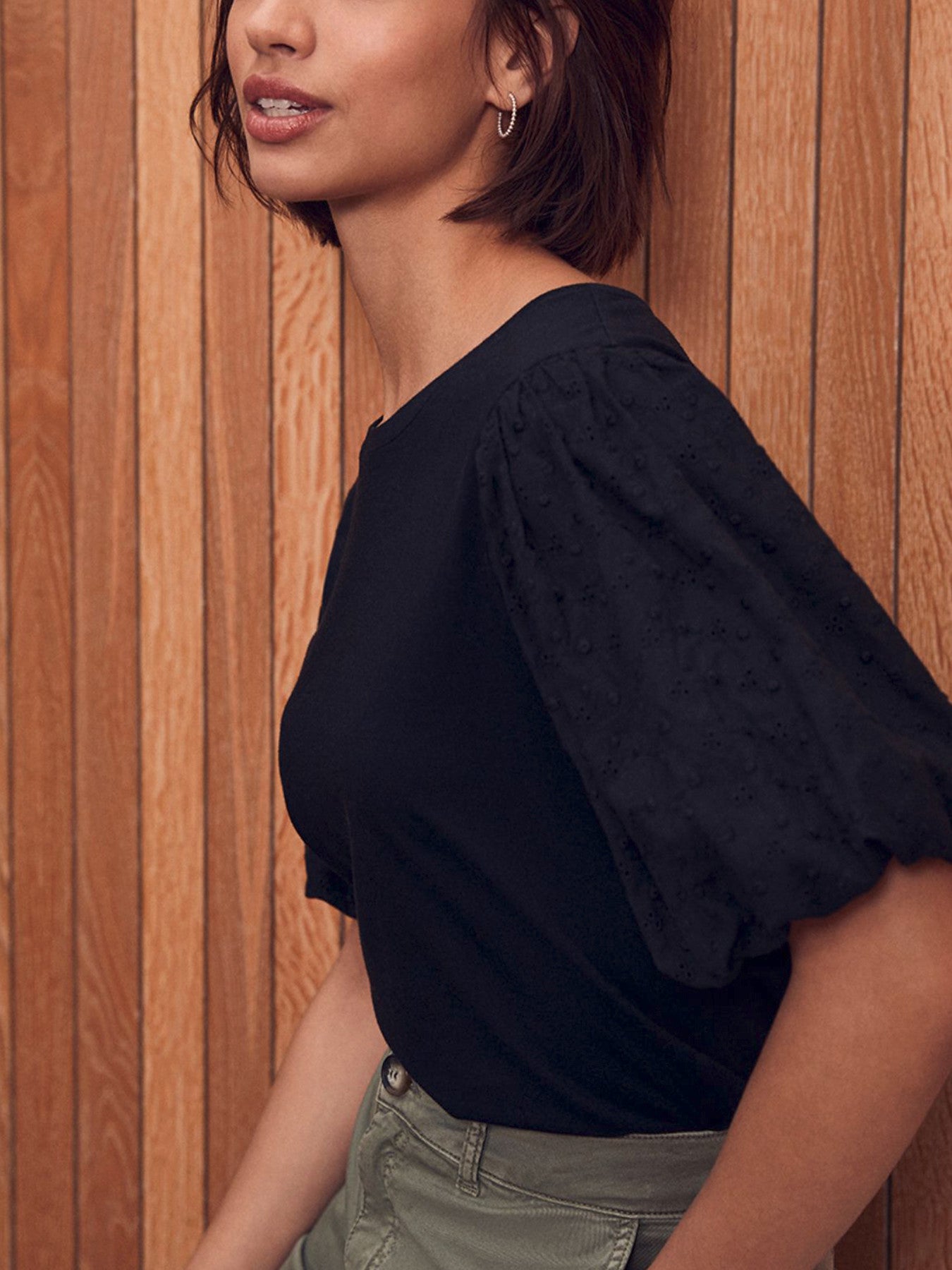 Broderie Puff Sleeve Top