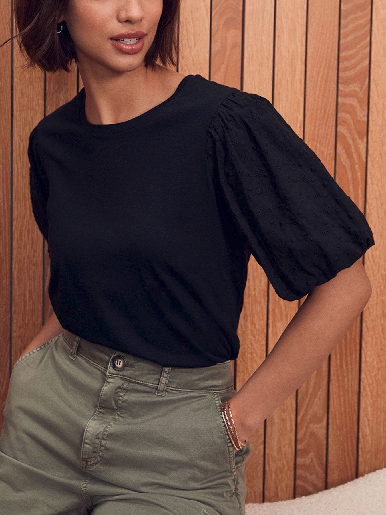 Broderie Puff Sleeve Top