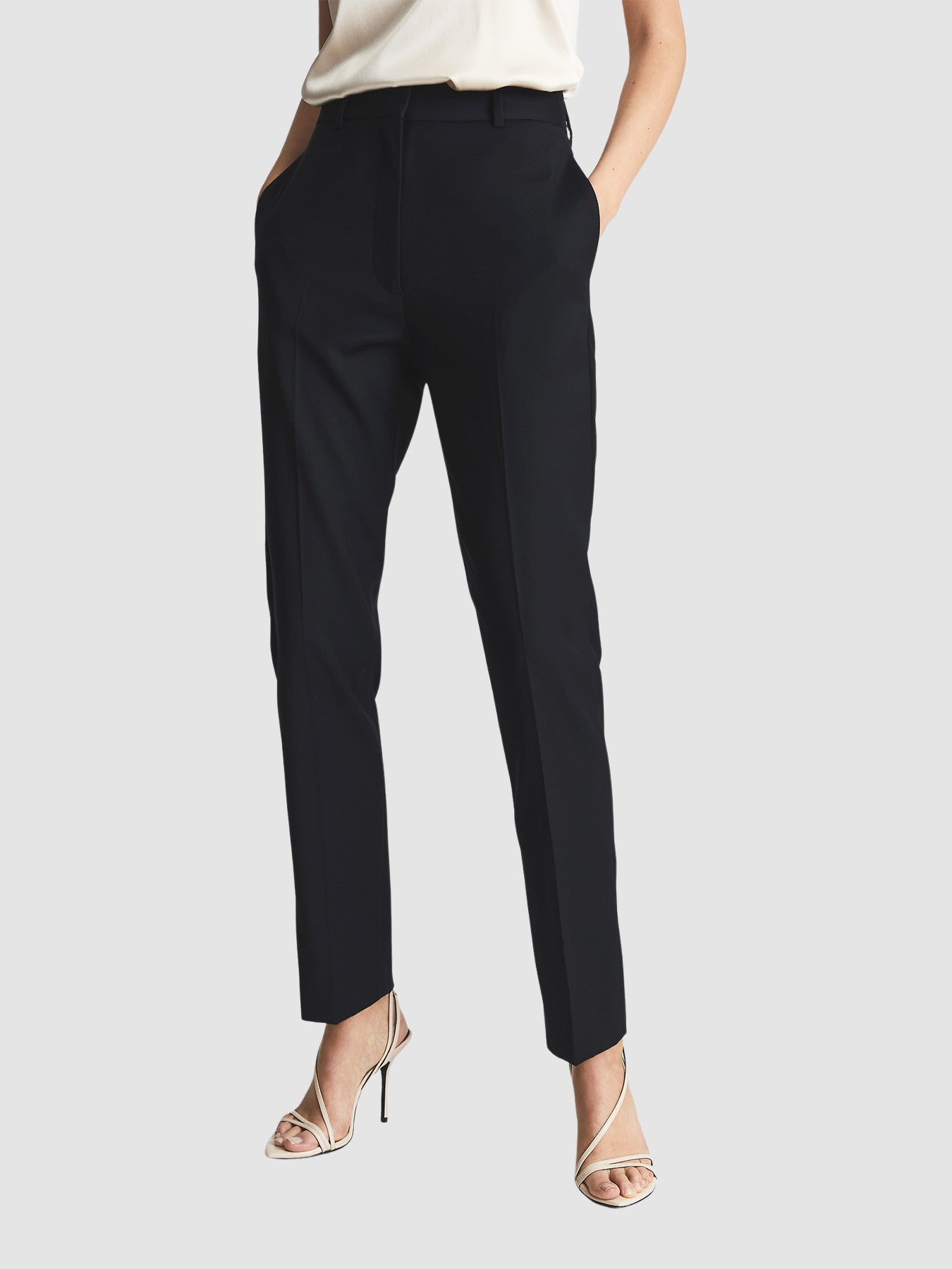 Haisley Wool Blend Tapered Suit Trousers