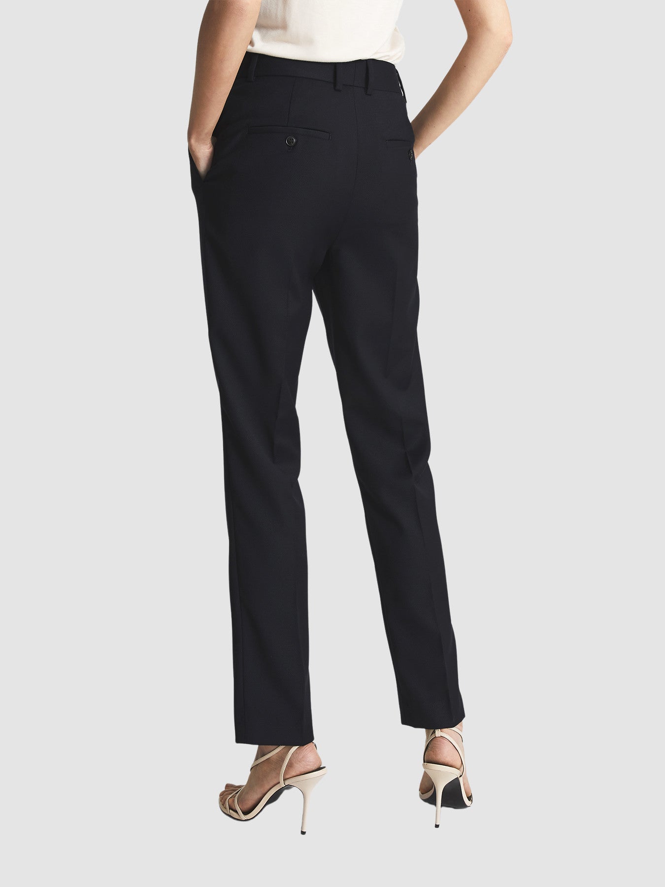 Haisley Wool Blend Tapered Suit Trousers