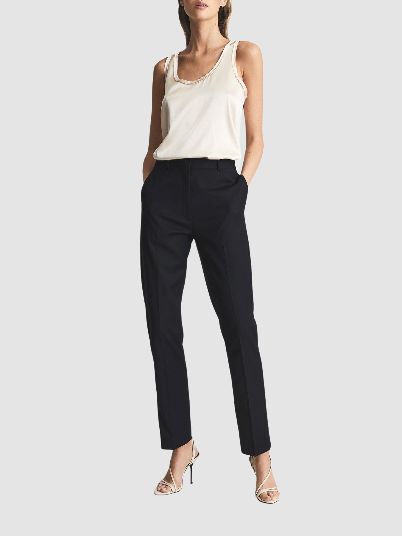 Haisley Wool Blend Tapered Suit Trousers