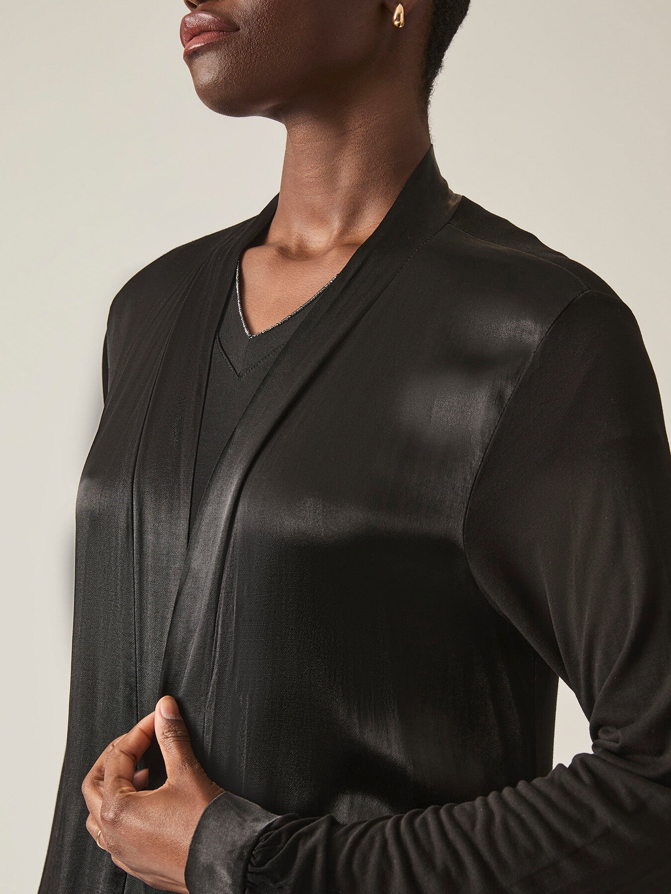 Long Satin Cardigan