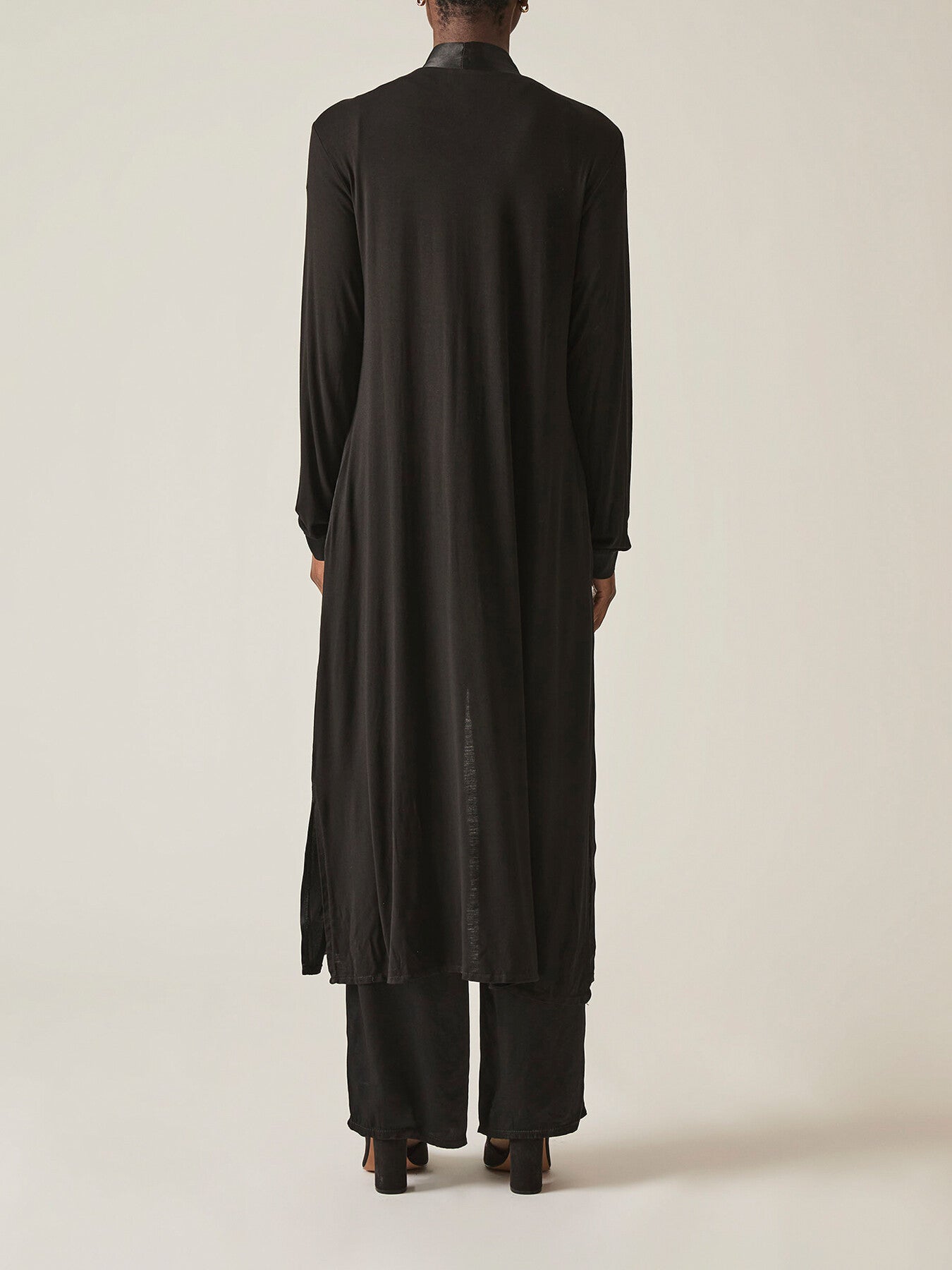 Long Satin Cardigan