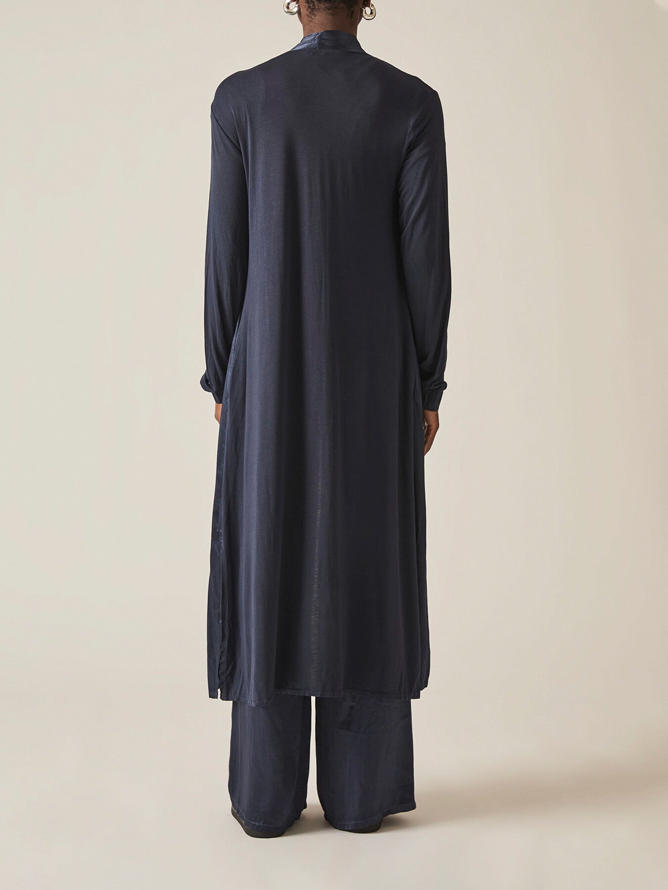 Long Satin Cardigan