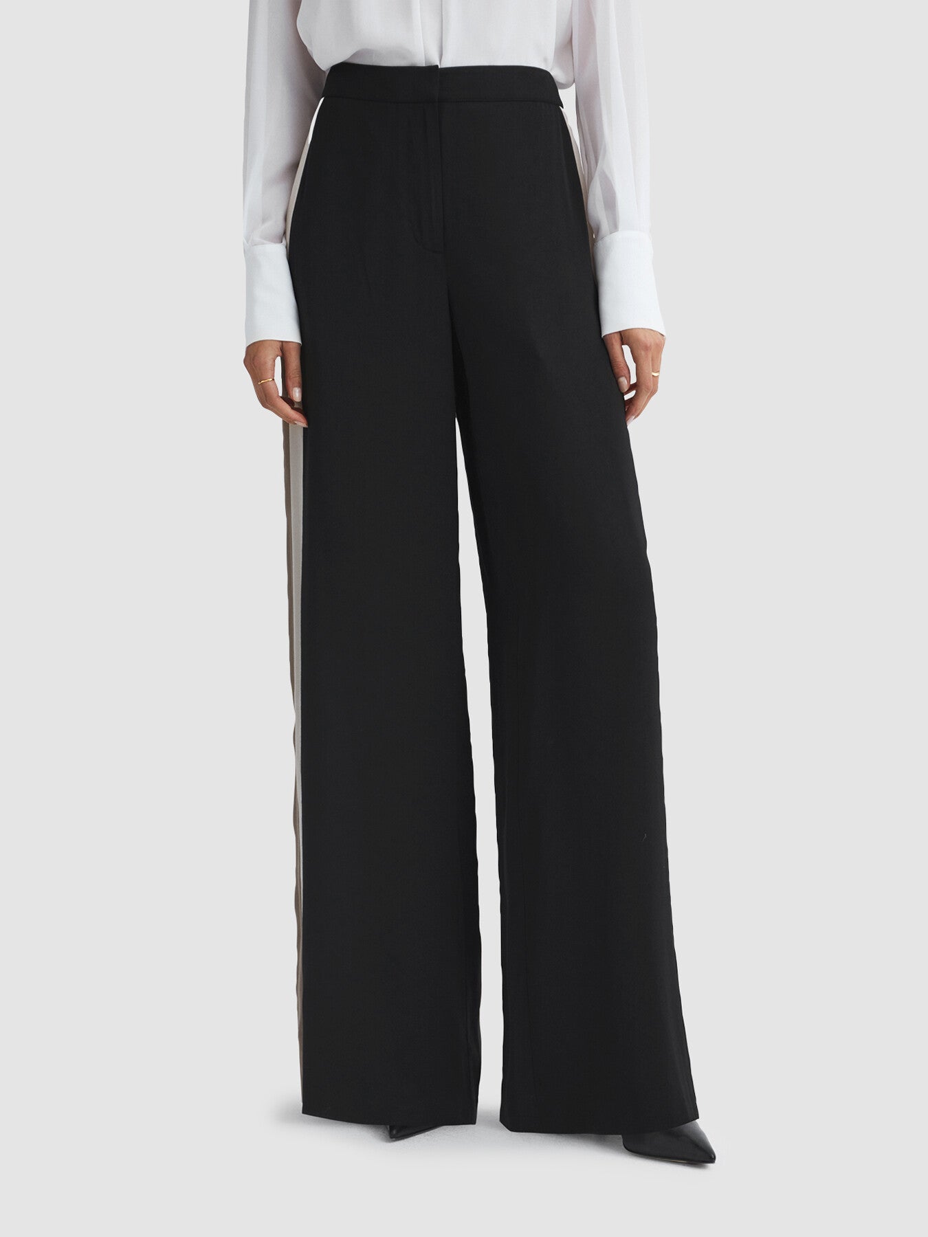 Poppie Wide Leg Side Stripe Trousers