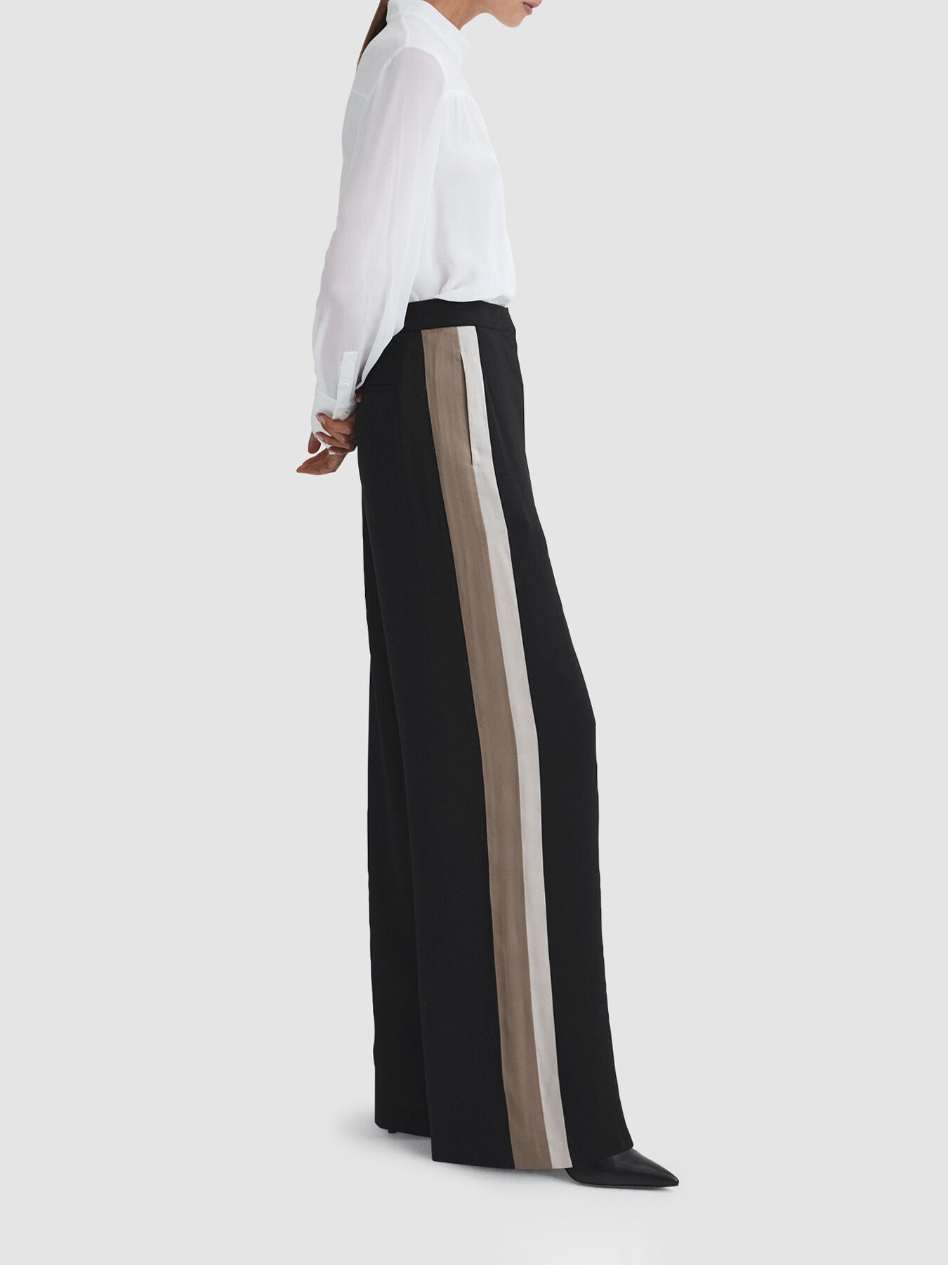 Poppie Wide Leg Side Stripe Trousers
