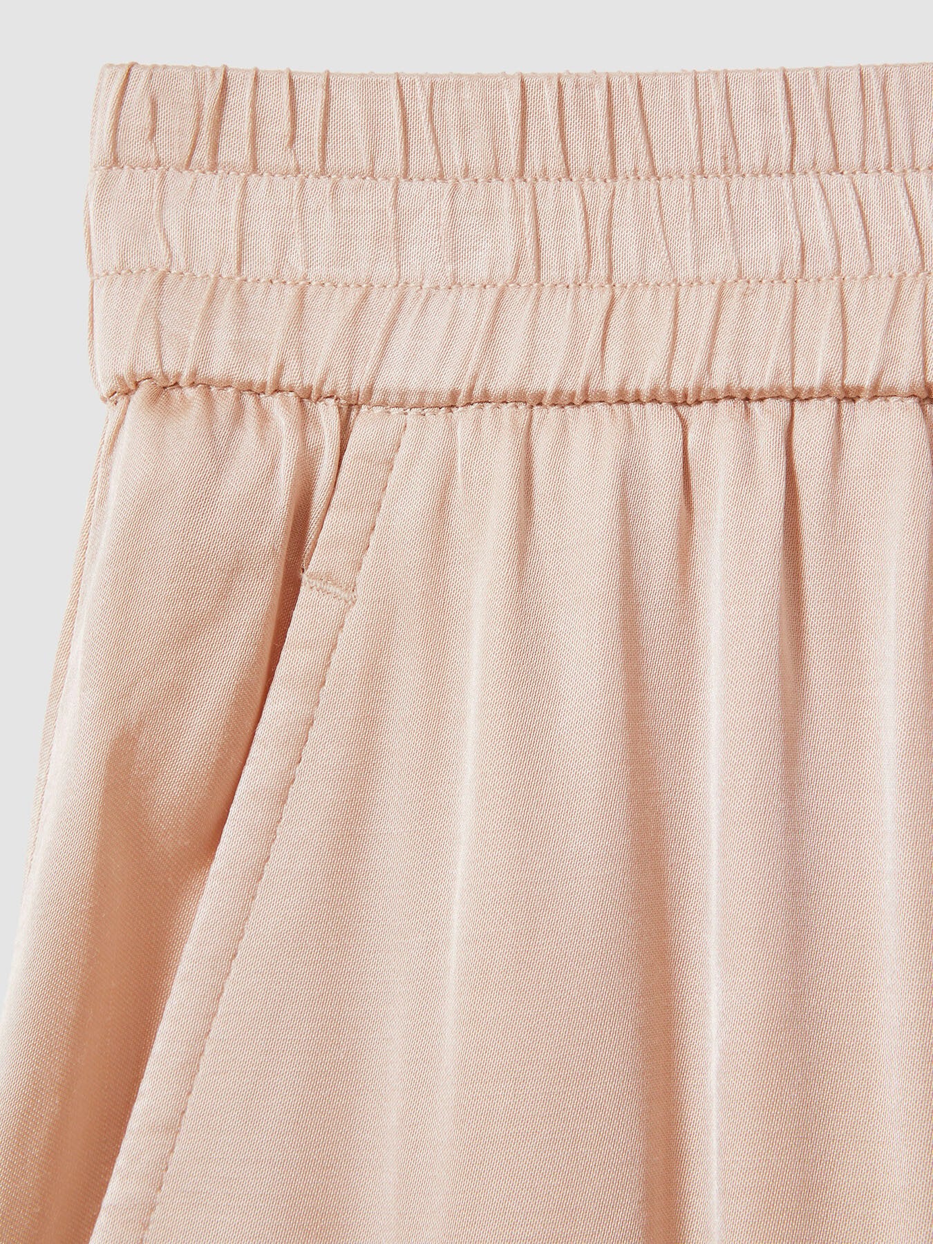 Yara Satin Elasticated Waist Wide Leg Trousers