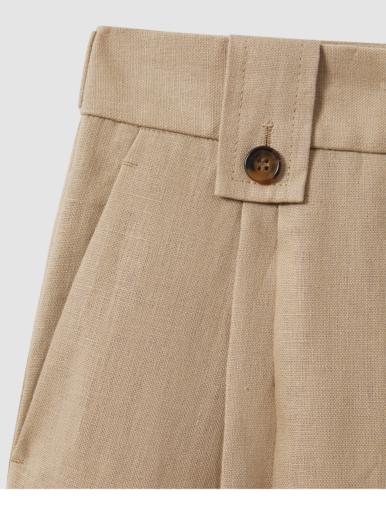 Leila Linen Front Pleat Trousers