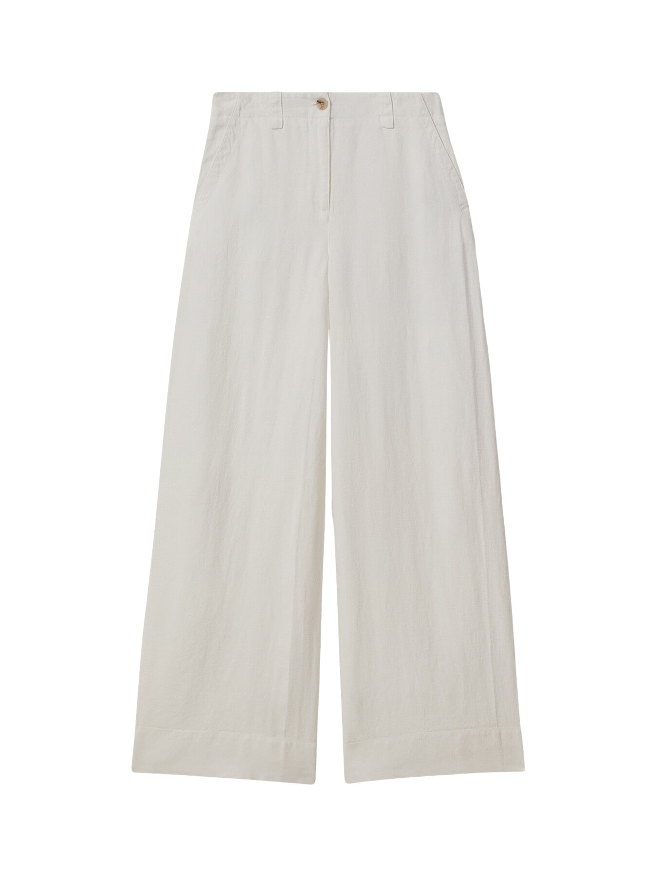 Demi Linen Wide Leg Garment Dyed Trousers